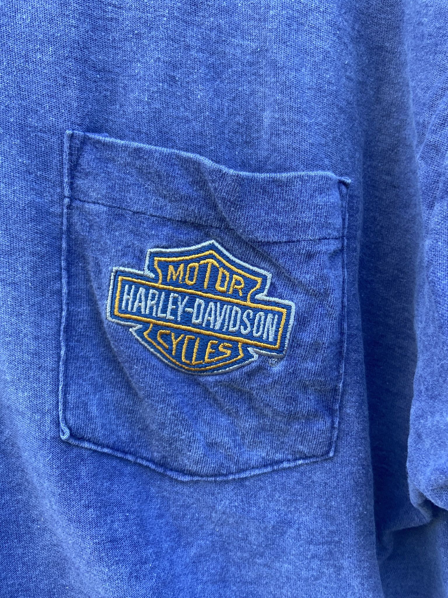 Harley Davidson Harley Davidson Blue Stonewashed Vintage Pocket Tee Large L Size US L / EU 52-54 / 3 - 4 Thumbnail