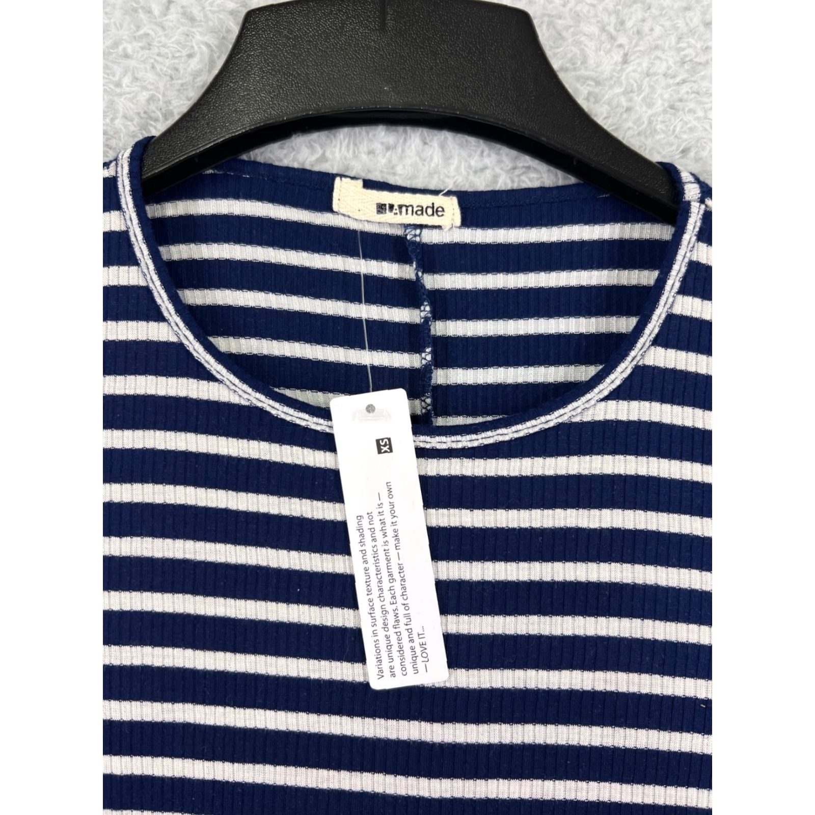 Vintage La Made Dress Womens XS Blue White Mini Long Sleeve Striped Rayon Blend Dress Size XS / US 0-2 / IT 36-38 - 3 Thumbnail