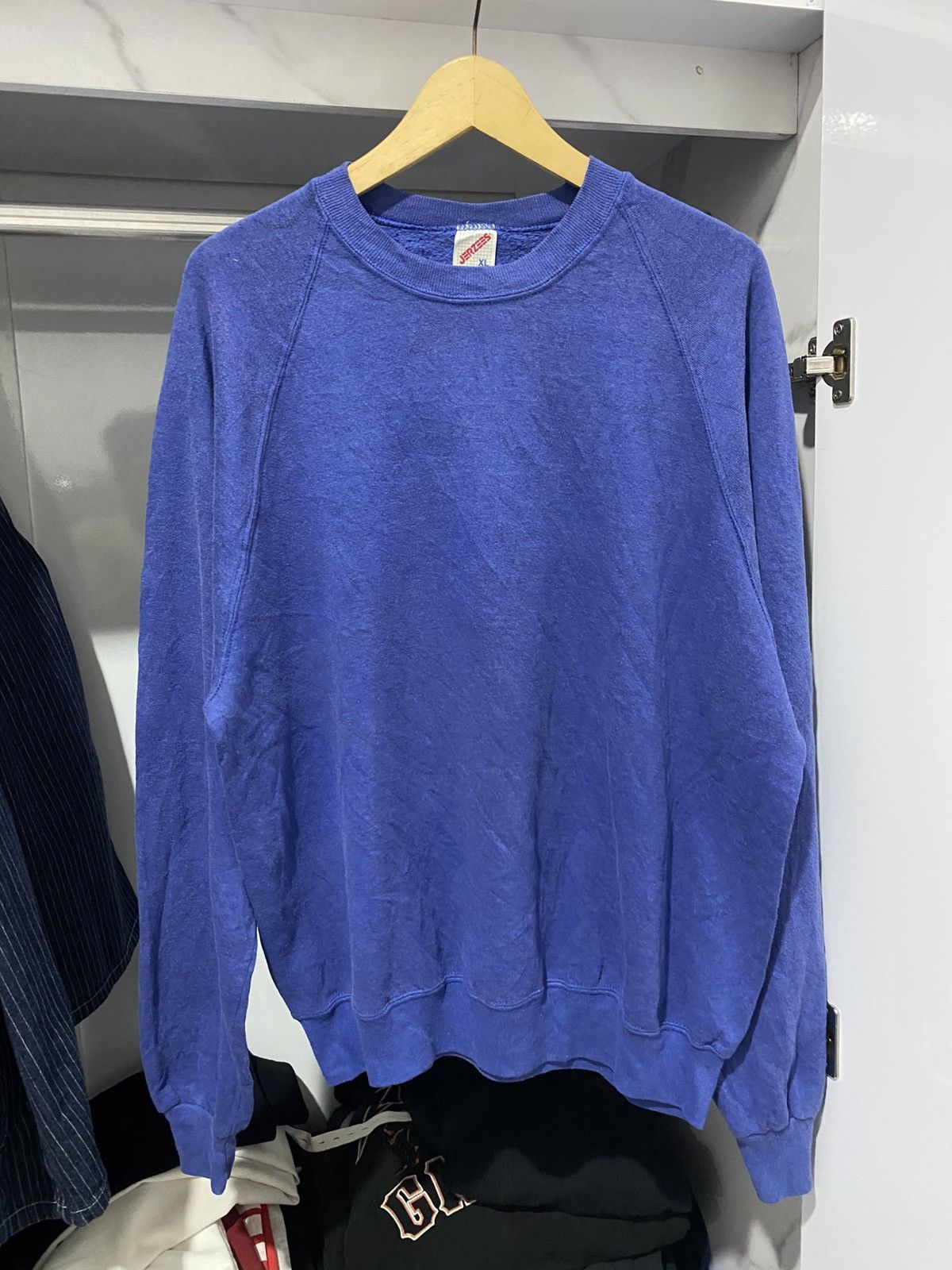 Jerzees × Vintage Vintage 90s Jerzees Blank Sweatshirt Size US L / EU 52-54 / 3 - 1 Thumbnail