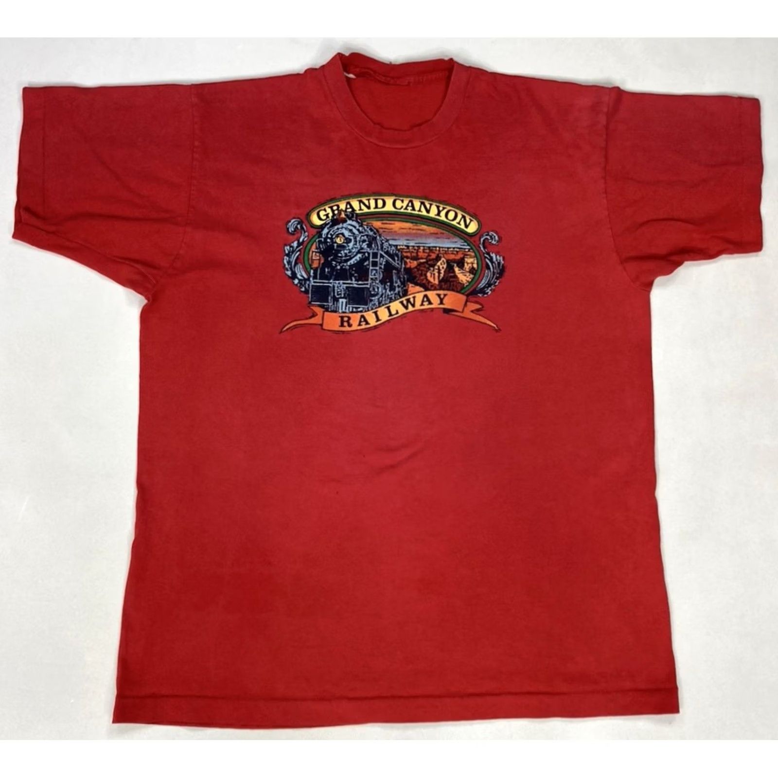 Vintage VINTAGE Grand Canyon Railway Graphic T-shirt Men XL Red USA 90s Single Stitch Size US XL / EU 56 / 4 - 2 Thumbnail