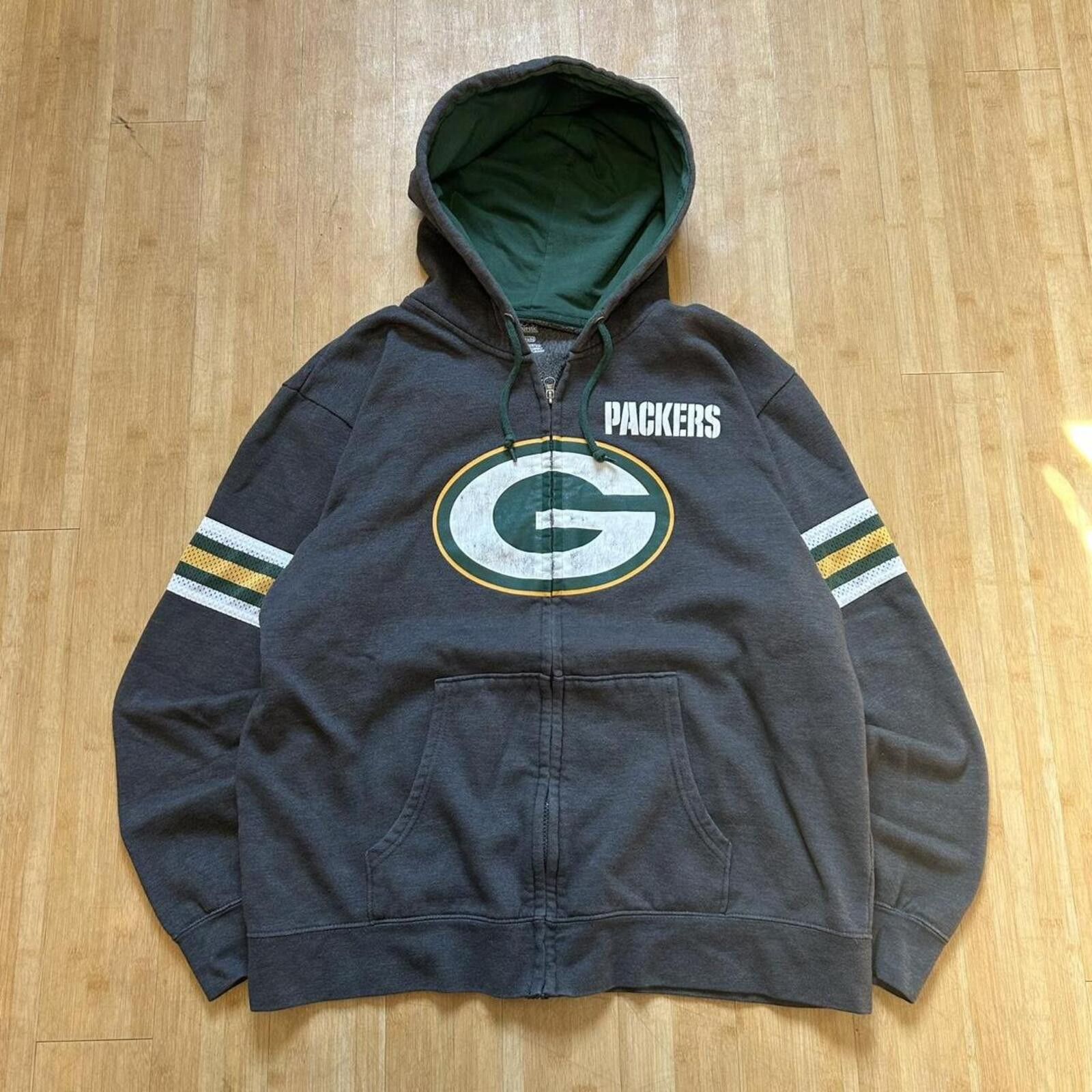 NFL Vintage y2k Green Bay Packers NFL Zip Up Hoodie Grey XL Size US XL / EU 56 / 4 - 1 Thumbnail
