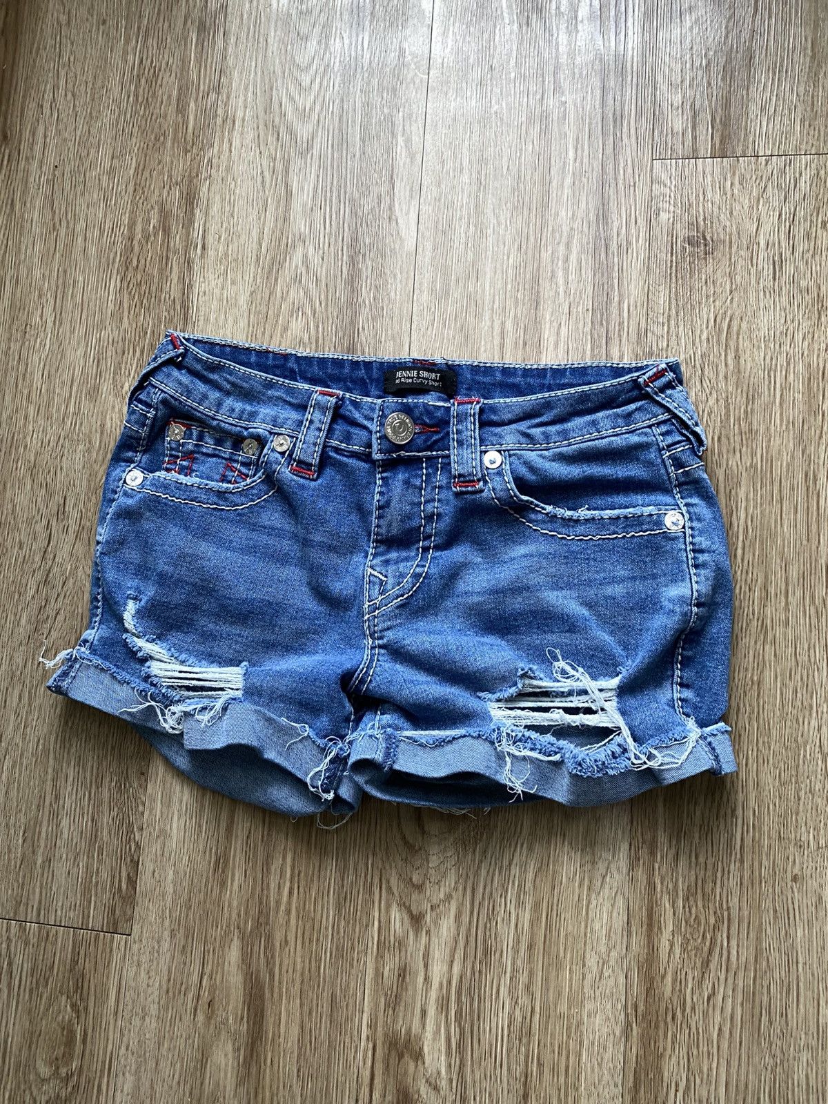 True Religion True Religion Mini Jean Shorts Size 26" / US 2 / IT 38 - 3 Thumbnail