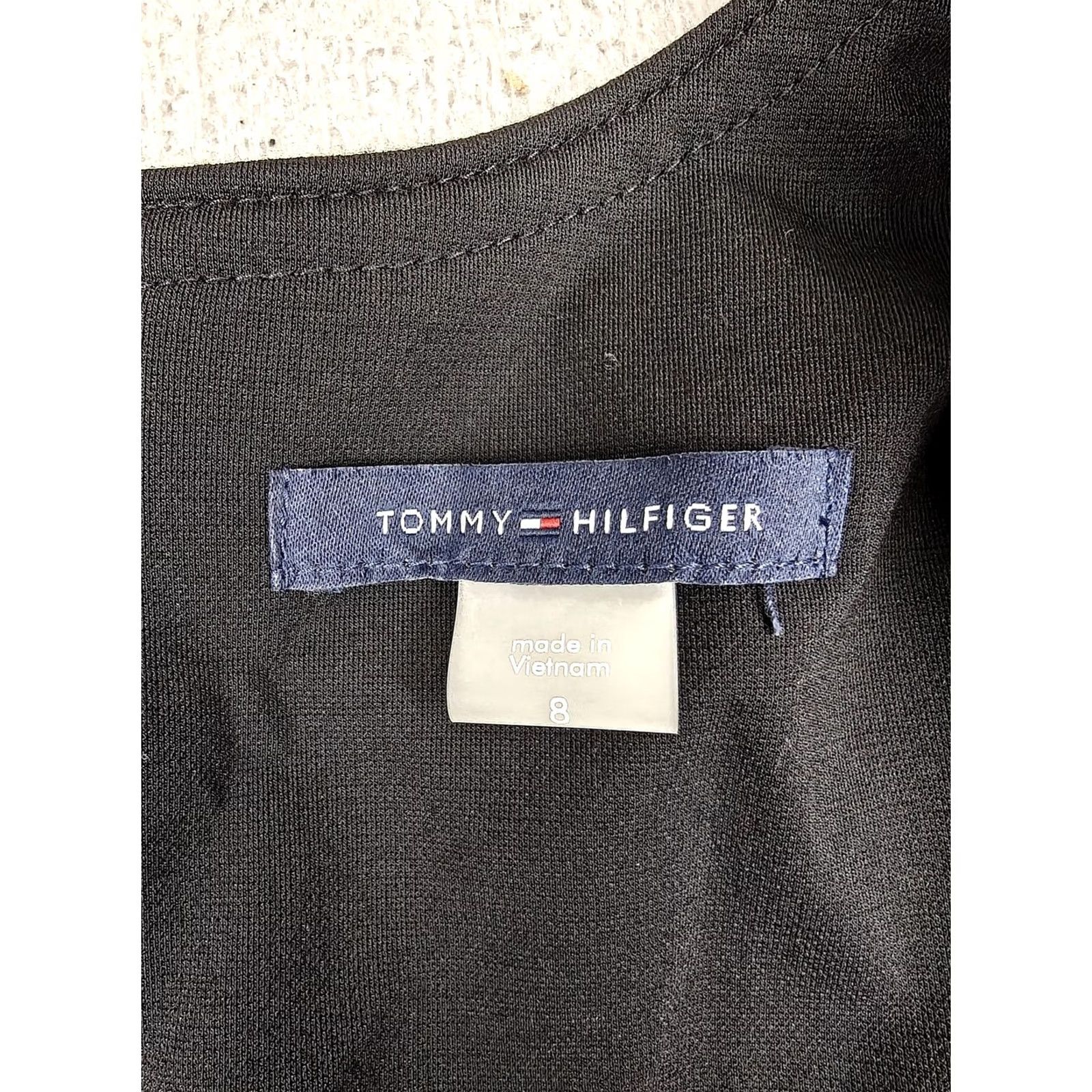 Tommy Hilfiger Tommy Hilfiger Dress Womens 8 Black Long Sleeve Wrap Belted Knee Length Work Size M / US 6-8 / IT 42-44 - 5 Thumbnail