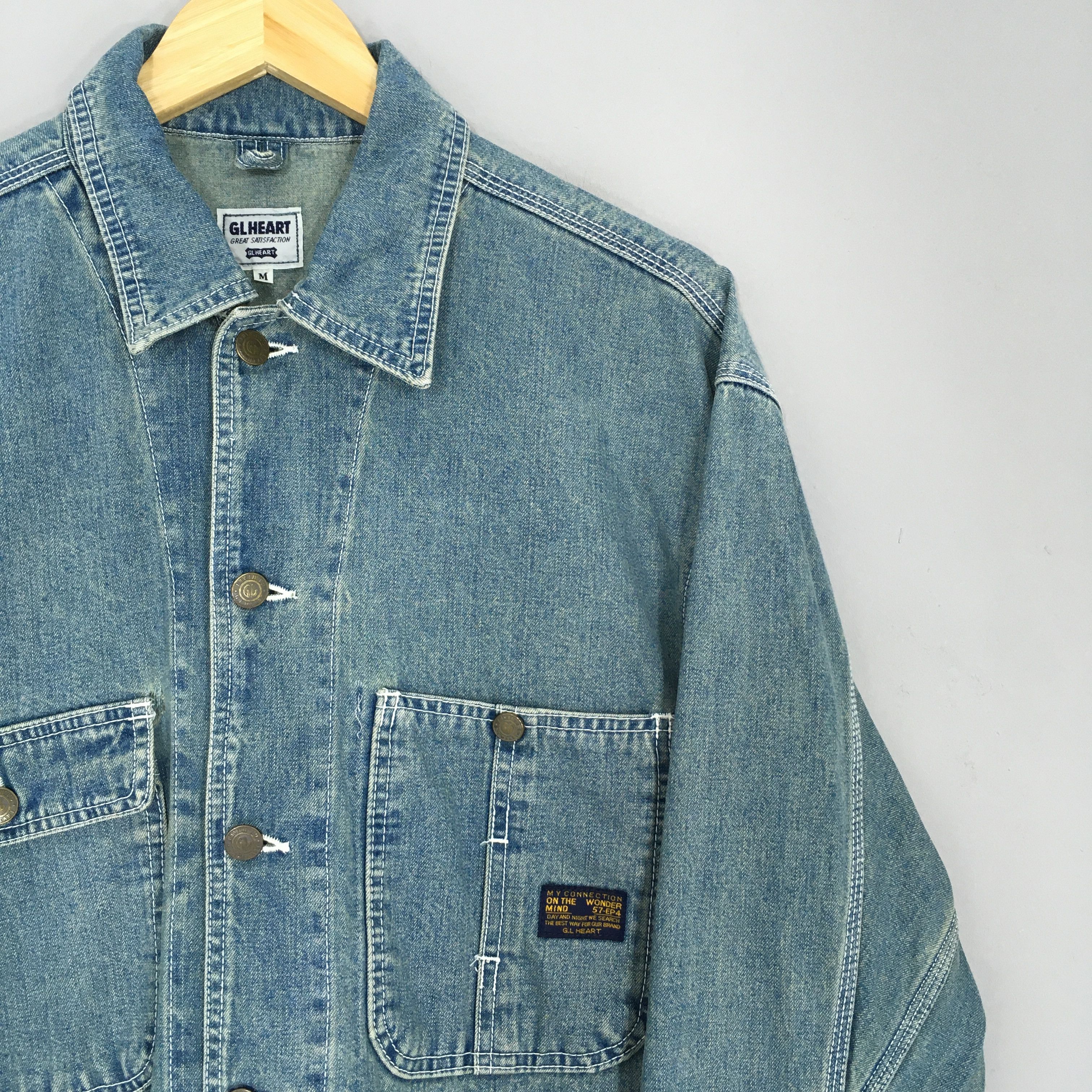 Vintage Vintage 90s GL Heart Union Made Workers Denim Jacket Medium Size US M / EU 48-50 / 2 - 2 Thumbnail