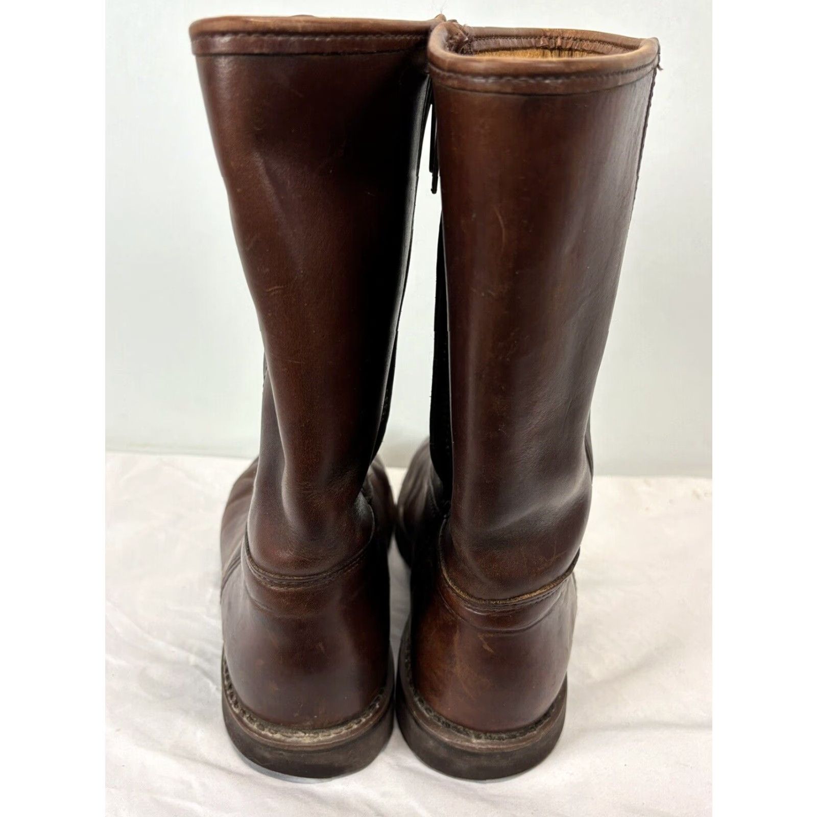 Orvis VINTAGE Orvis Men’s Chukka Boots Leather Mid-Calf Casual Fall Winter US 9 Brown Zipper Made USA Size US 9 / EU 42 - 4 Thumbnail