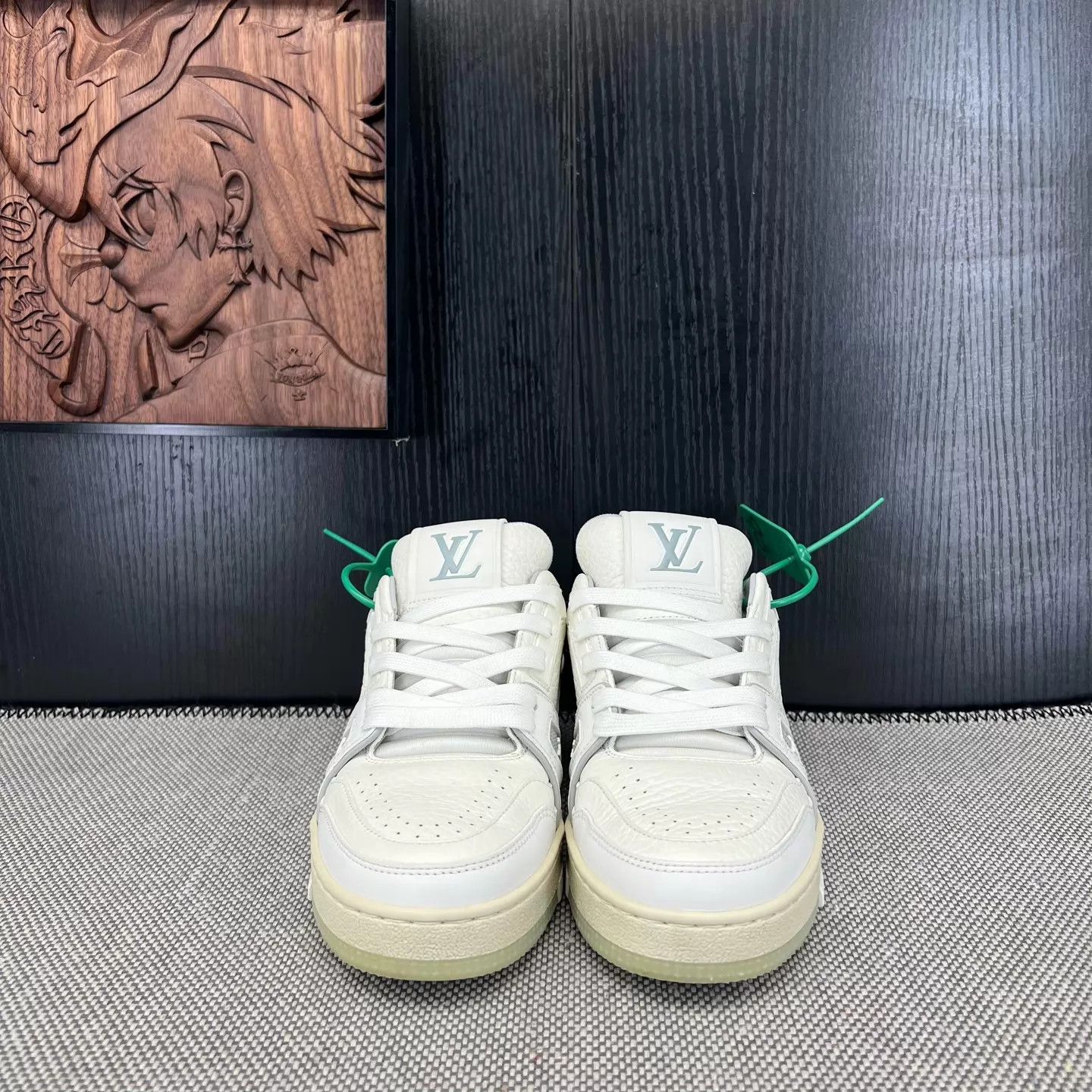 Louis Vuitton LV Trainer White Cement UK1.5 Worn 2x Original Box Size US 4 / IT 34 - 4 Thumbnail