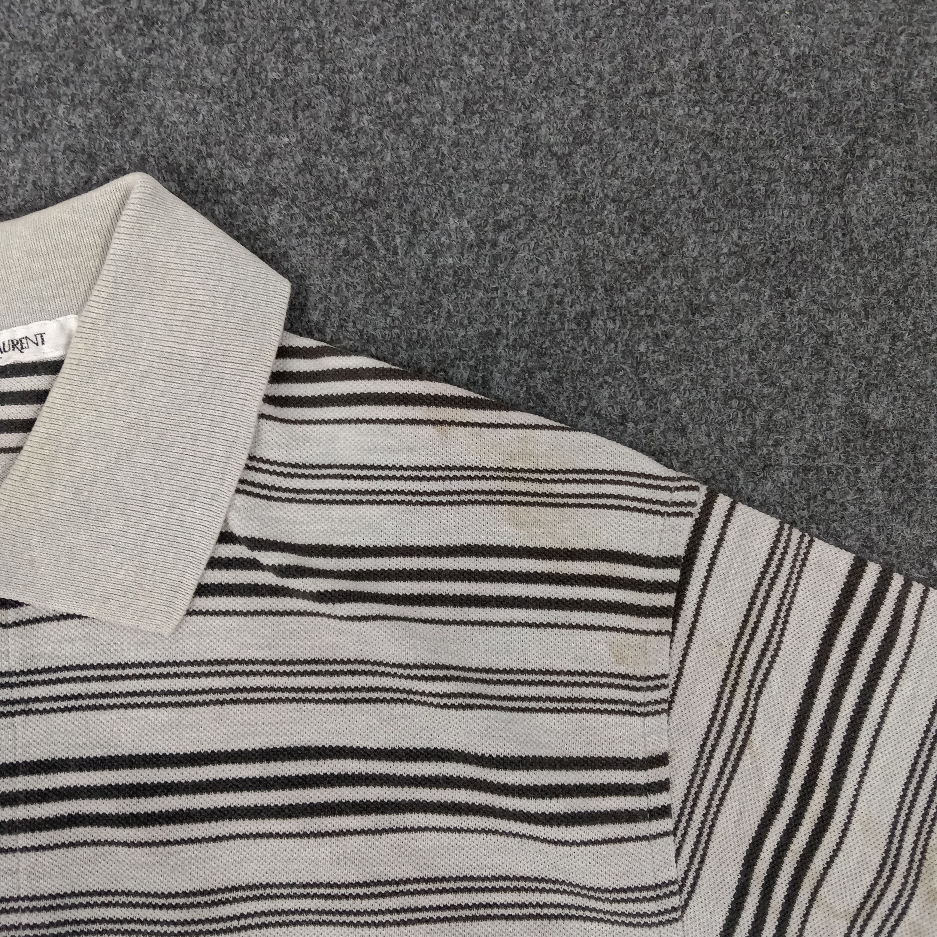Vintage × Yves Saint Laurent Yves Saint Laurent Italian Brand Stripe Polo Shirt Size US M / EU 48-50 / 2 - 4 Thumbnail