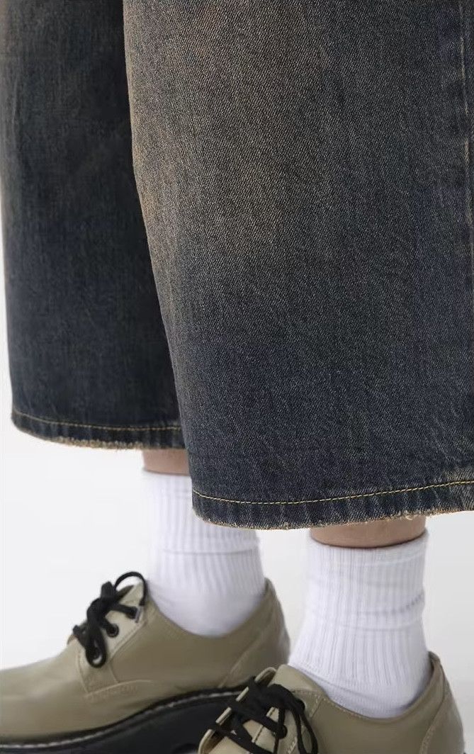 Jean Baggy Washed Denim Shorts Size US 33 - 8 Thumbnail