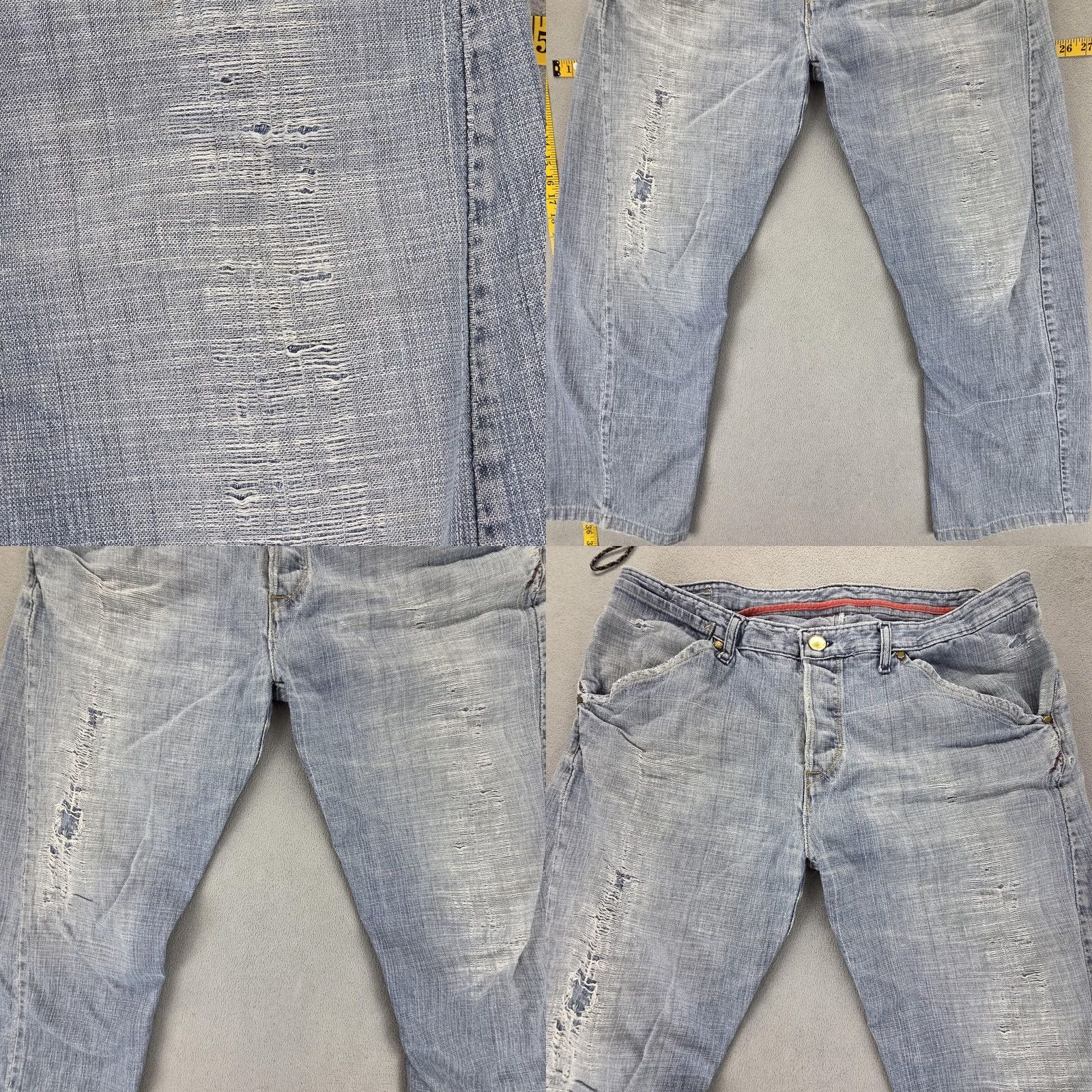 Levi's VINTAGE Levis Jeans Mens Blue Light Wash Twisted Baggy Fits 34x27 Light Denim Distressed Pockets 34 Mens Jeans Size US 34 / EU 50 - 8 Thumbnail