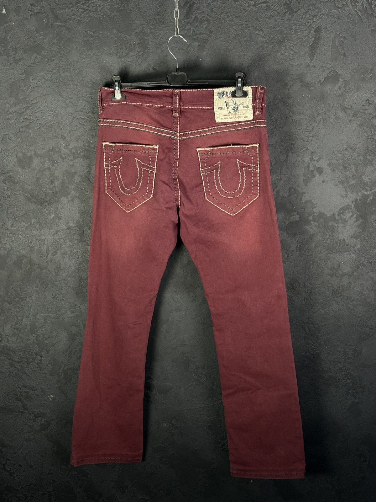 True Religion True Religion Baggy Straight Fit Red Jeans Size US 36 / EU 52 - 9 Thumbnail