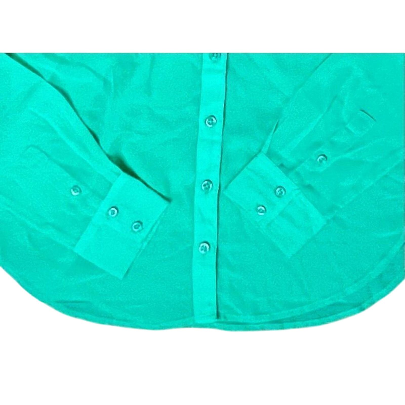 American Eagle Outfitters American Eagle Mint Green Chiffon Button Up Blouse MEDIUM Size M / US 6-8 / IT 42-44 - 5 Thumbnail