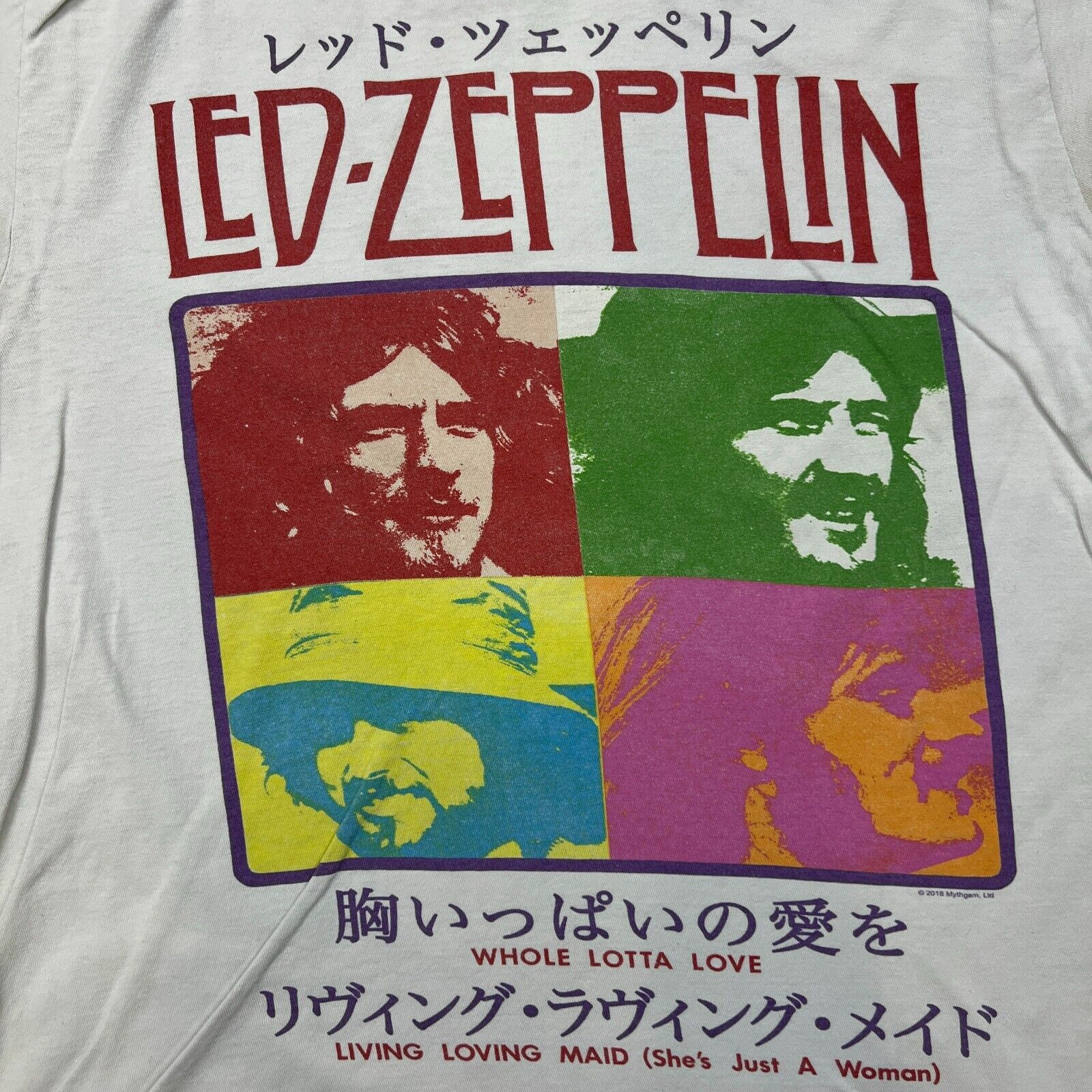 Band Tees × Led Zeppelin × Vintage VTG Led Zeppelin T Shirt Medium Whole Lotta Love Band Tee Size US M / EU 48-50 / 2 - 2 Thumbnail