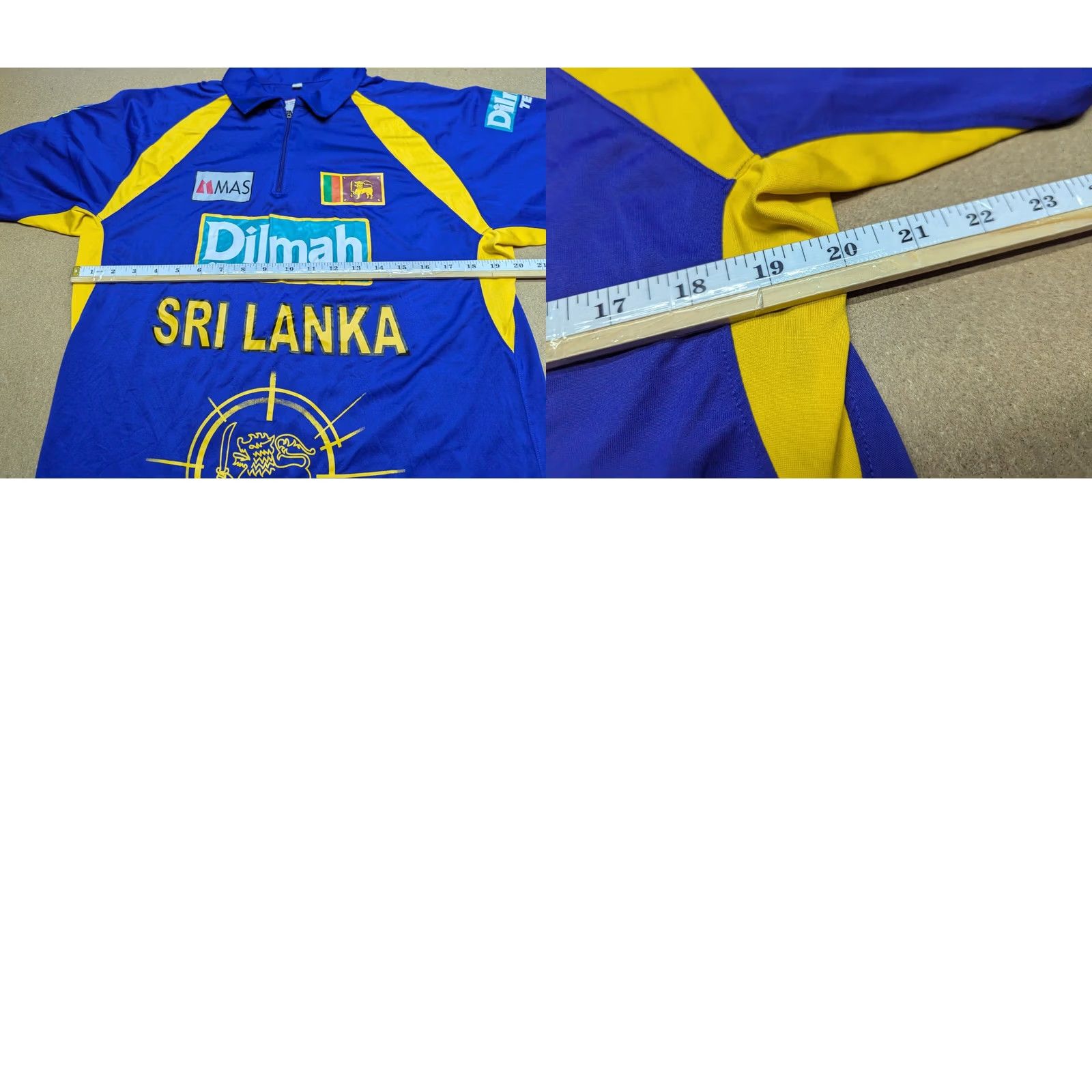 Vintage MAS SRI LANKA Cricket 1996 Championship Worldcup Jersey Mens Size L Short Sleeve T-Shirt Multicolor Polyester Sports Jersey Mens L Size US L / EU 52-54 / 3 - 10 Thumbnail
