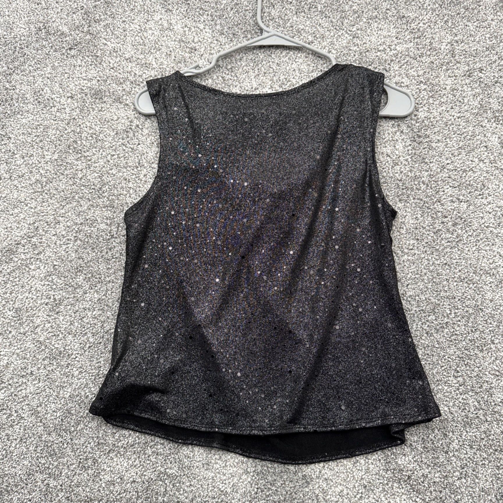 Vintage Perceptions 2 Piece Set Womens Size 10 Sparkly Evening Wear Chic Sleek Luxury Black Jacket Tank Long Sleeve Formal Party/Cocktail Women 10 Size US 10 / IT 40 - 7 Thumbnail