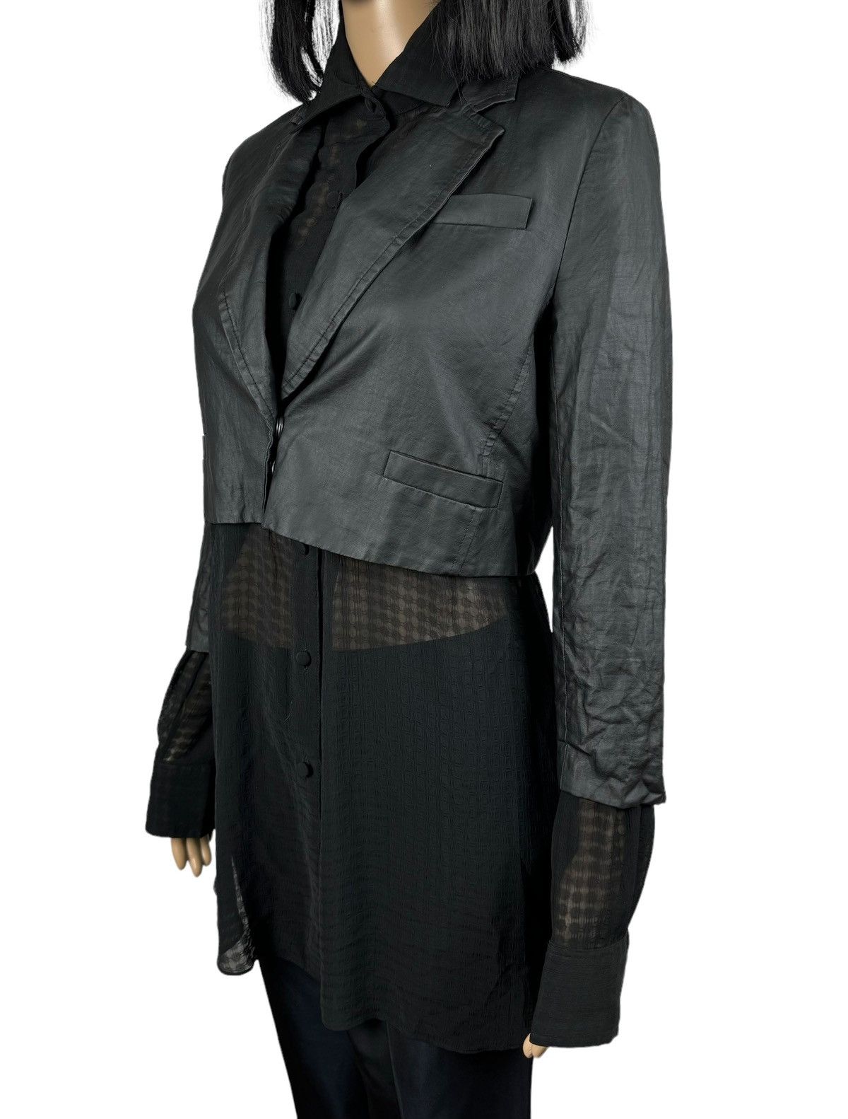 Alexander Wang Alexander Wang 2in1 Waxed Jacket with silk Shirt size 4 Size L / US 10 / IT 46 - 7 Thumbnail
