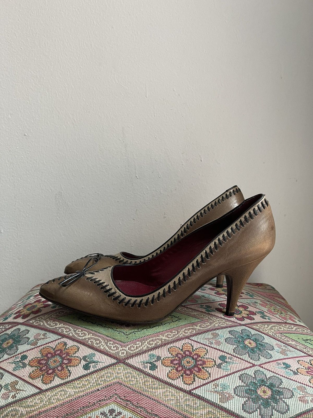 Prada Prada Leather Stitch Heels y2k Size US 7.5 / IT 37.5 - 3 Thumbnail