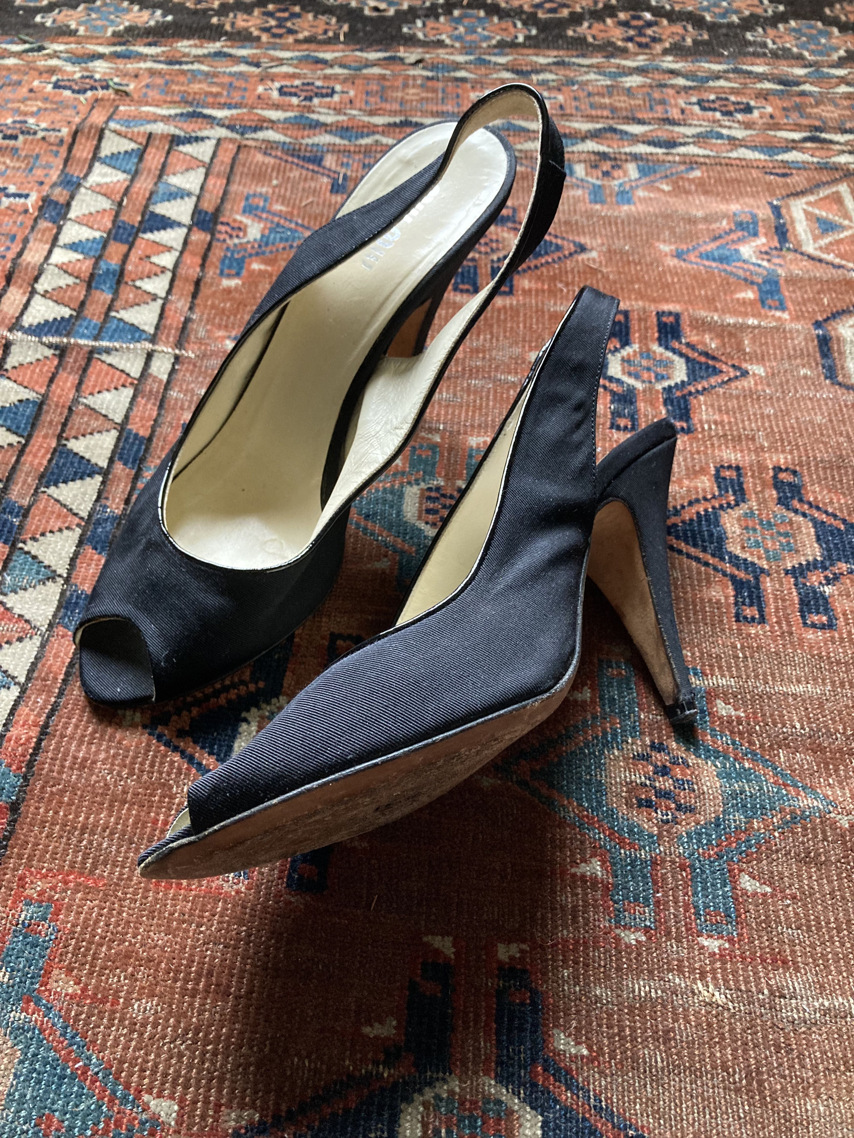 Miu Miu Miu Miu black sling back heels Size US 8 / IT 38 - 8 Thumbnail