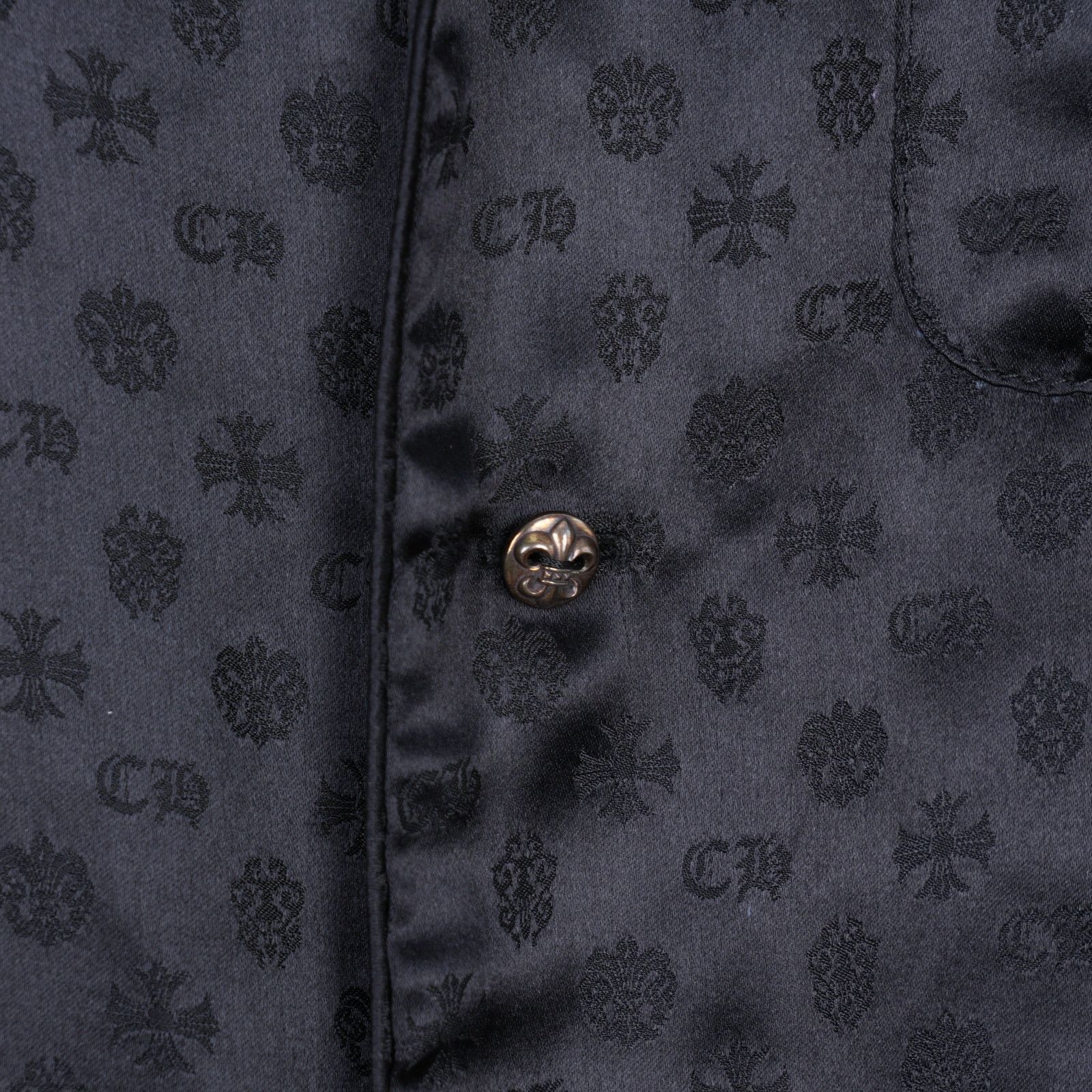 CHROME HEARTS SILK BLACK PAJAMA BLACK SHIRT