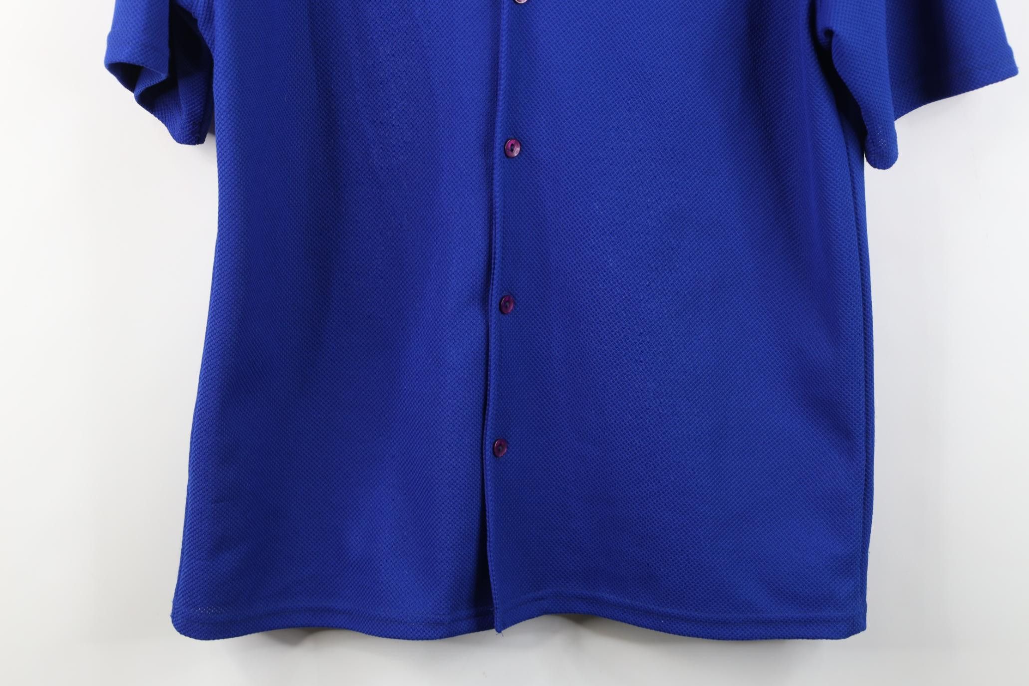 Vintage Vintage 90s Streetwear Camp Collar Button Shirt Blue USA Size US L / EU 52-54 / 3 - 3 Thumbnail