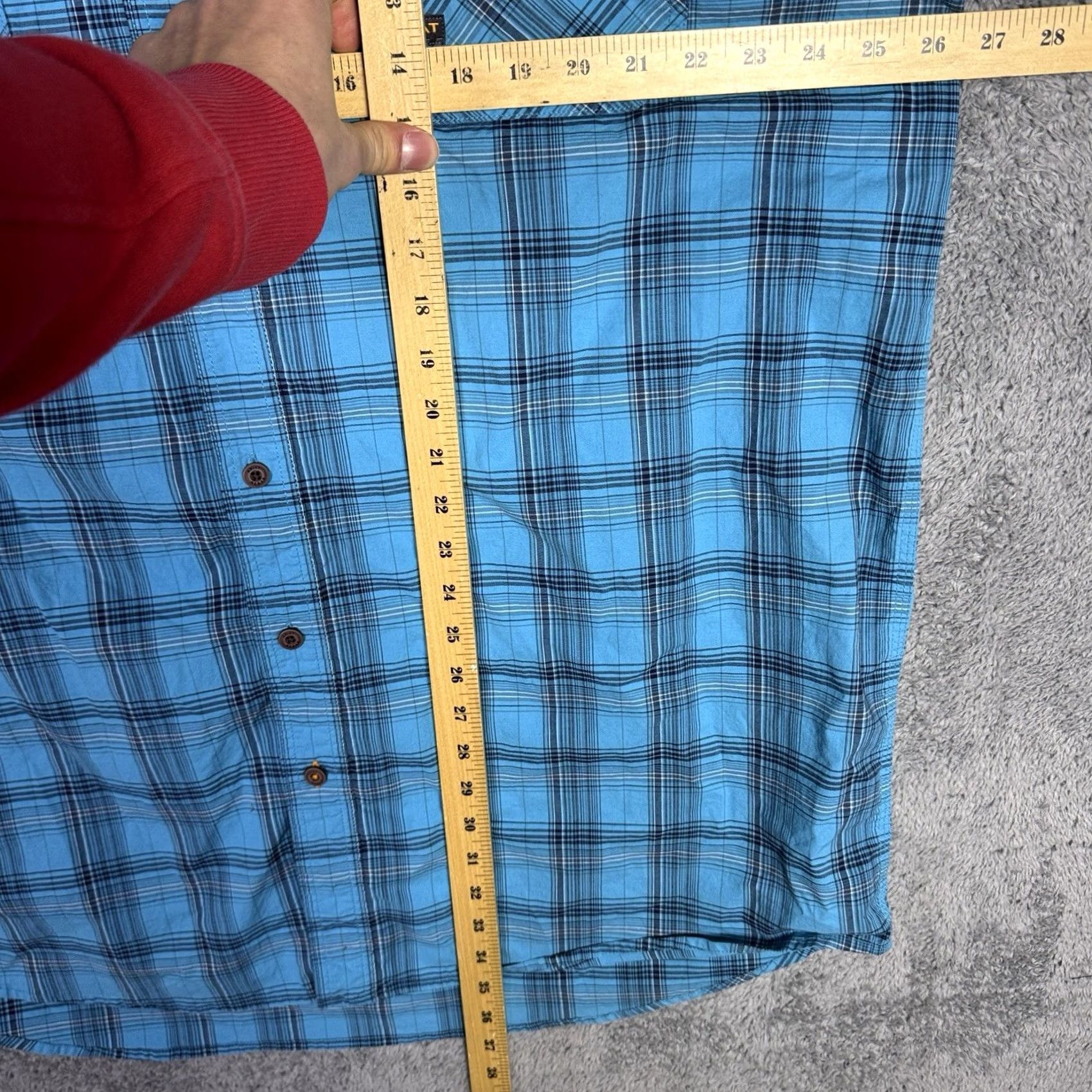 Ariat Ariat Rebar Shirt Mens XLT Tall Plaid Short Sleeve Durastretch Workwear Utility Shirt Size US XL / EU 56 / 4 - 6 Thumbnail
