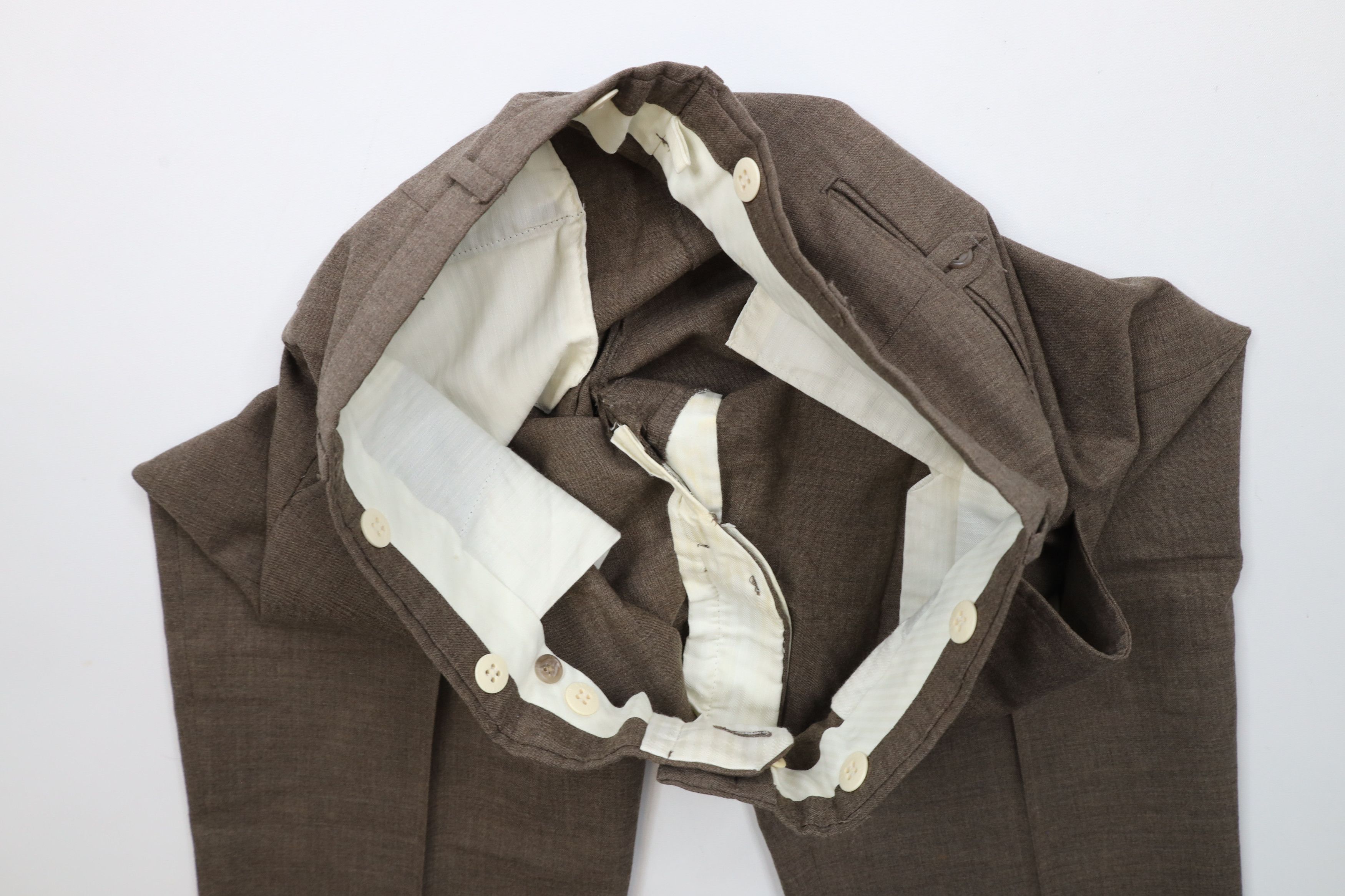 Lands' End × Vintage Vintage 90s Lands End Wide Leg Chino Pants Heather Brown USA Size US 34 / EU 50 - 6 Thumbnail