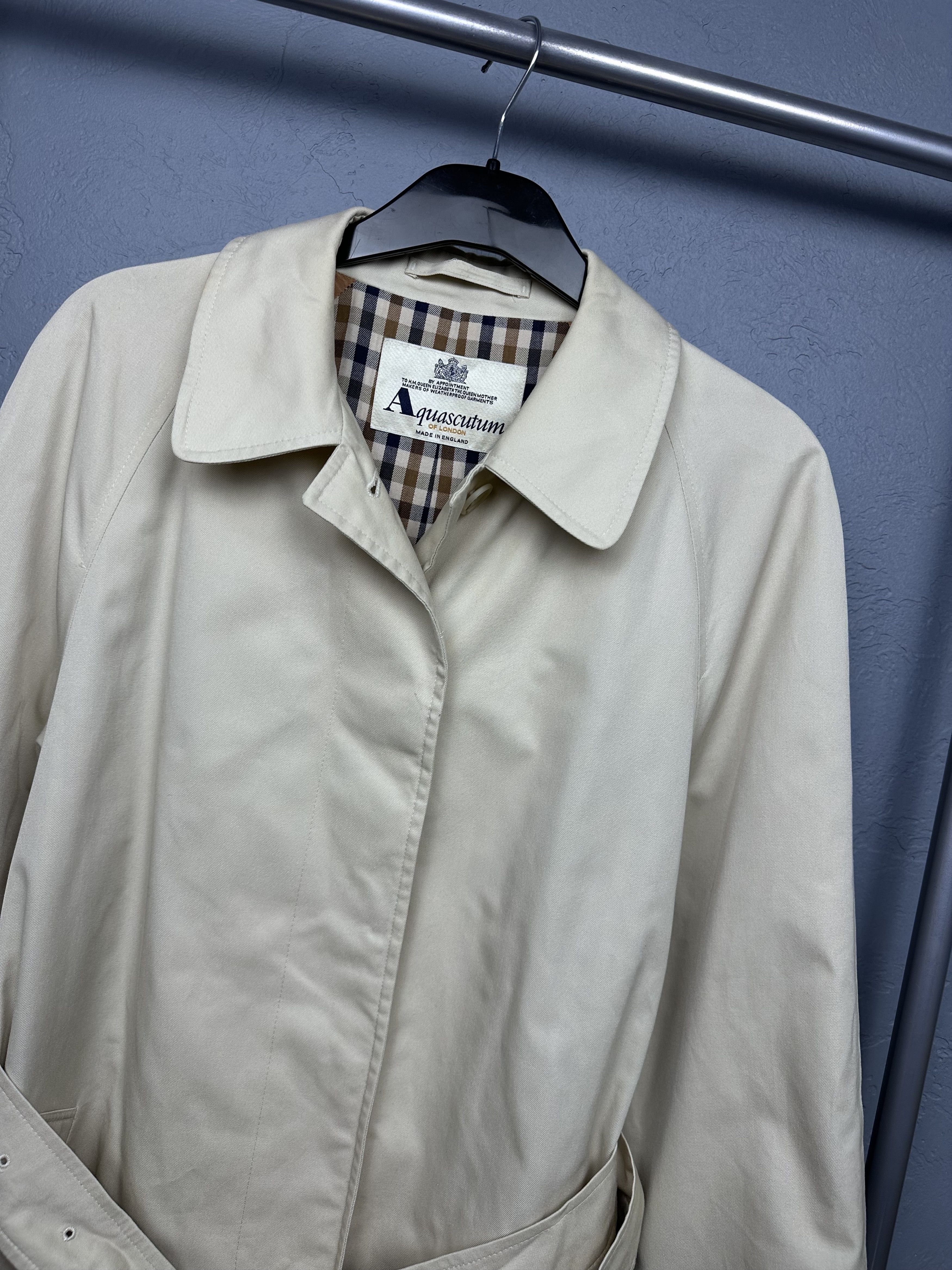 Aquascutum × Vintage Aquascutum Vintage Womens Trench Coat Jacket Size L / US 10 / IT 46 - 2 Thumbnail