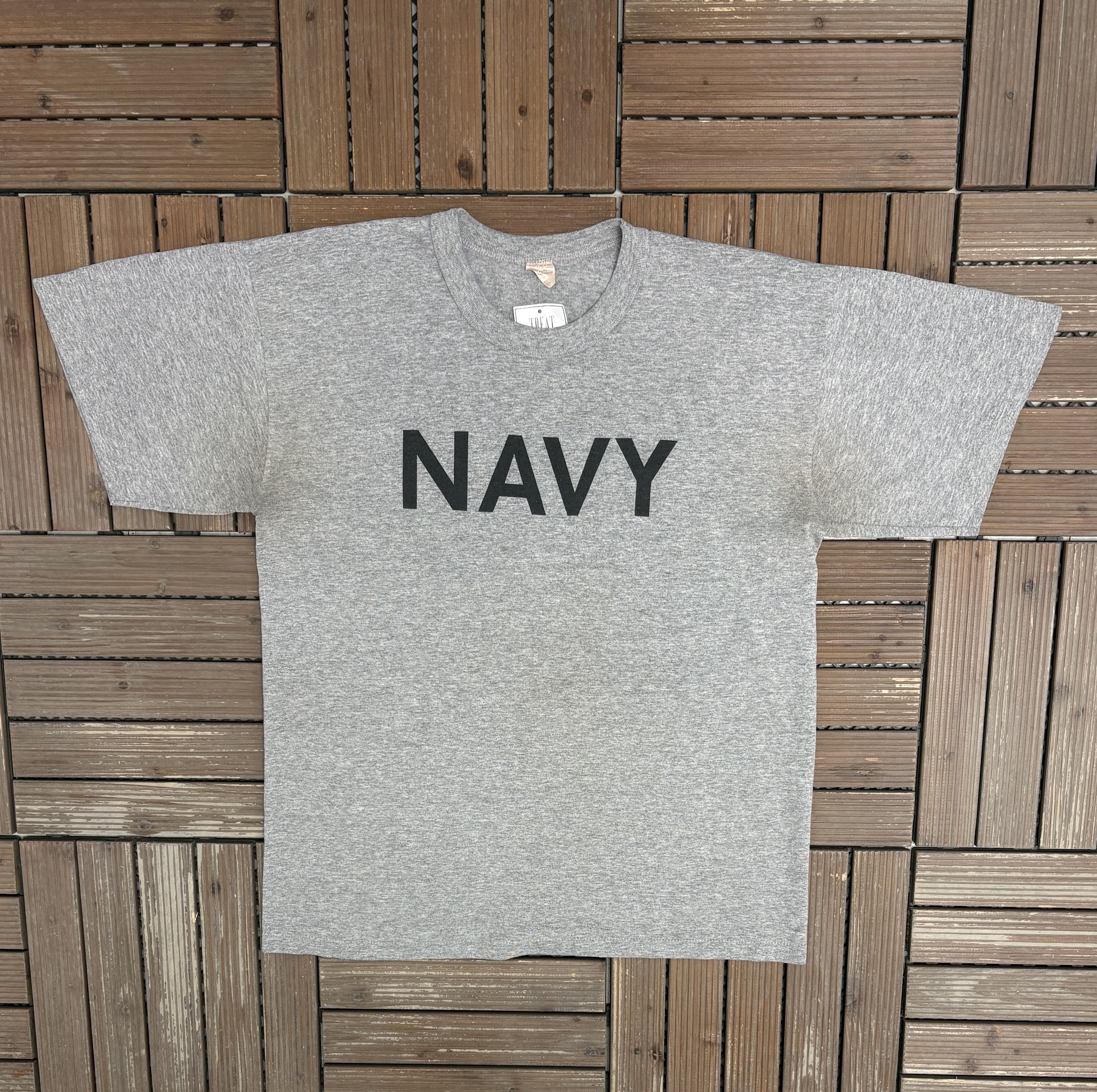 Vintage United States Navy Vintage Grey T-Shirt Tee Size US L / EU 52-54 / 3 - 1 Thumbnail