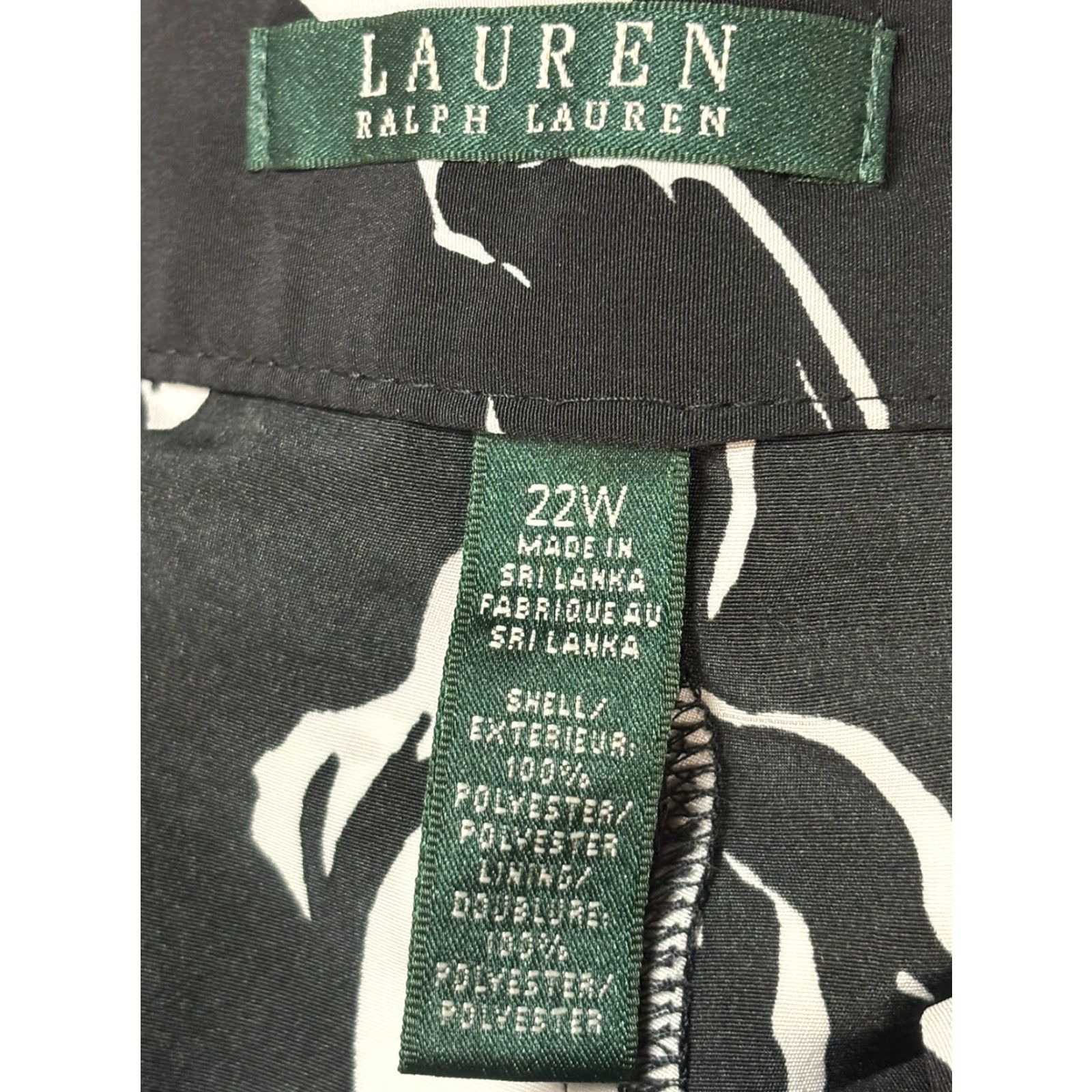 Ralph Lauren Lauren Ralph Lauren Women’s Floral Pants Slacks 22W Plus Black White Flowy Size 40" / US 18 - 5 Thumbnail
