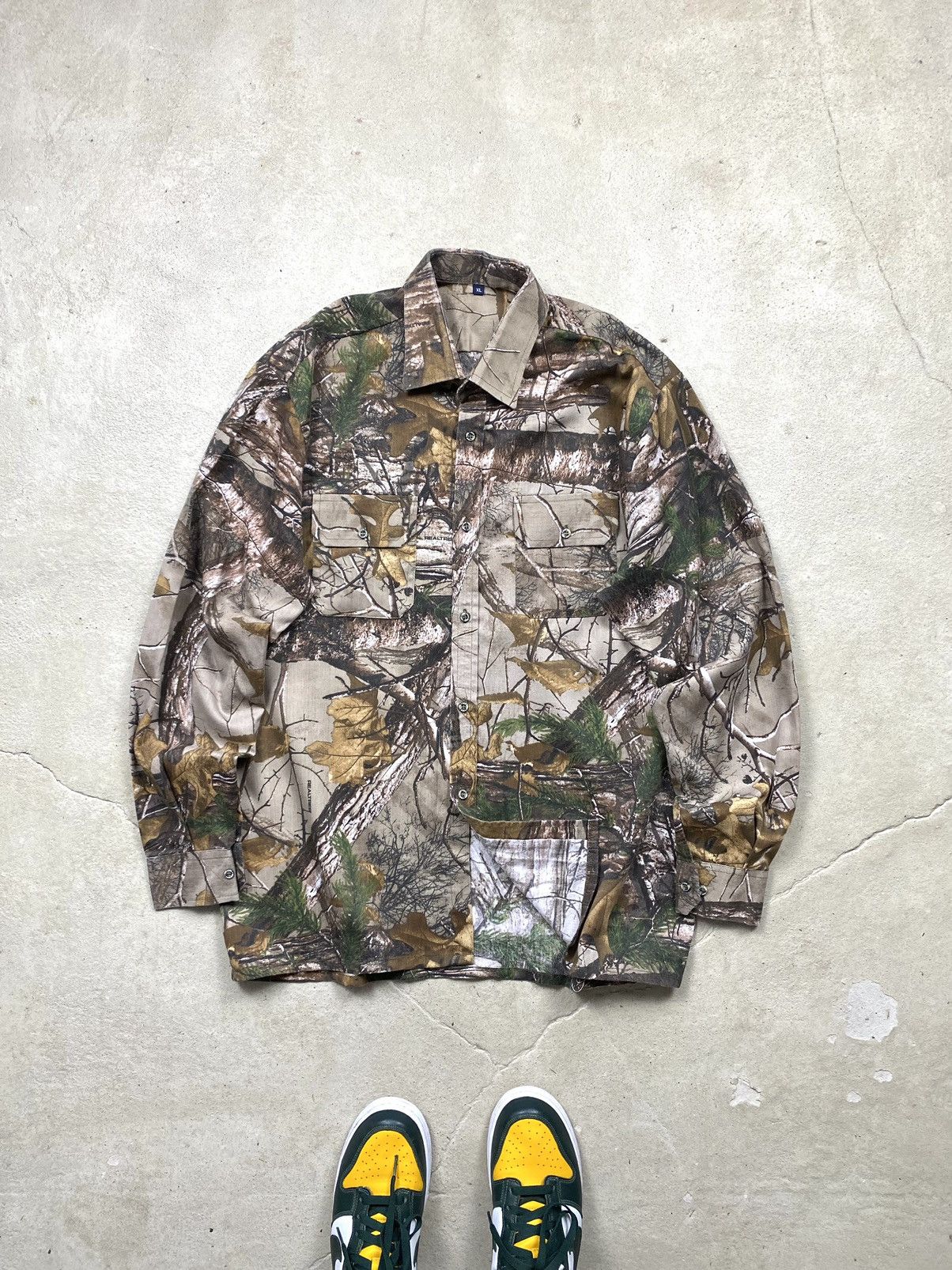 Vintage Vintage 1990s Forest Tree Camouflage Shirt Y2K Hype Size US XL / EU 56 / 4 - 1 Thumbnail