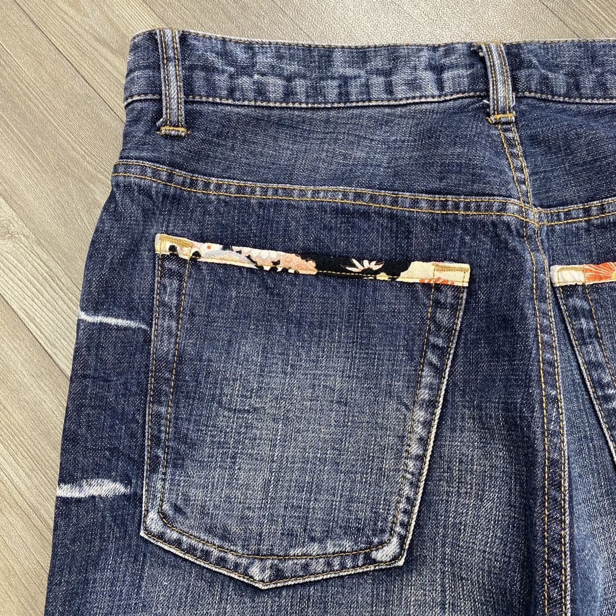 Karakuri Tamashii Vintage Karakuri Tamashii Phoenix Bird Embroidered Jeans Size US 33 - 18 Thumbnail