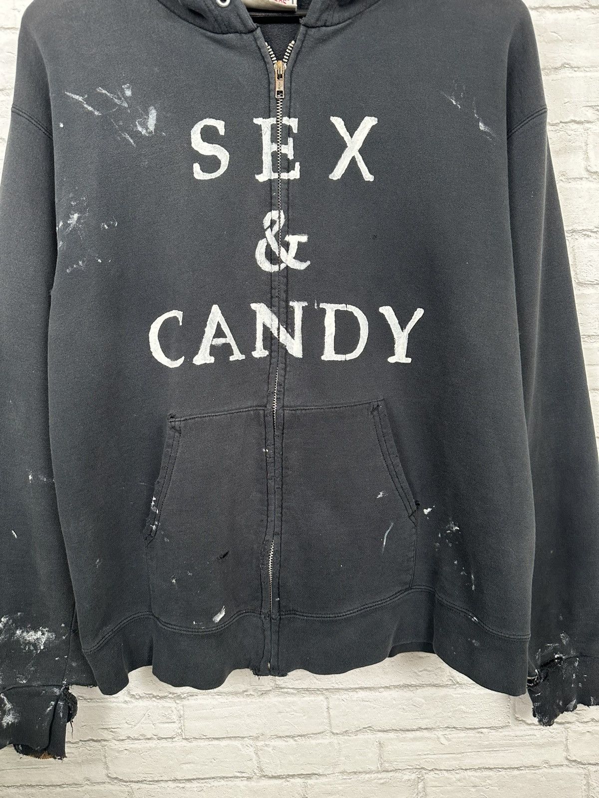 Hanes (S) SEX & CANDY THRASHED Vintage Zip Up Hanes Hoodie Size US S / EU 44-46 / 1 - 4 Thumbnail