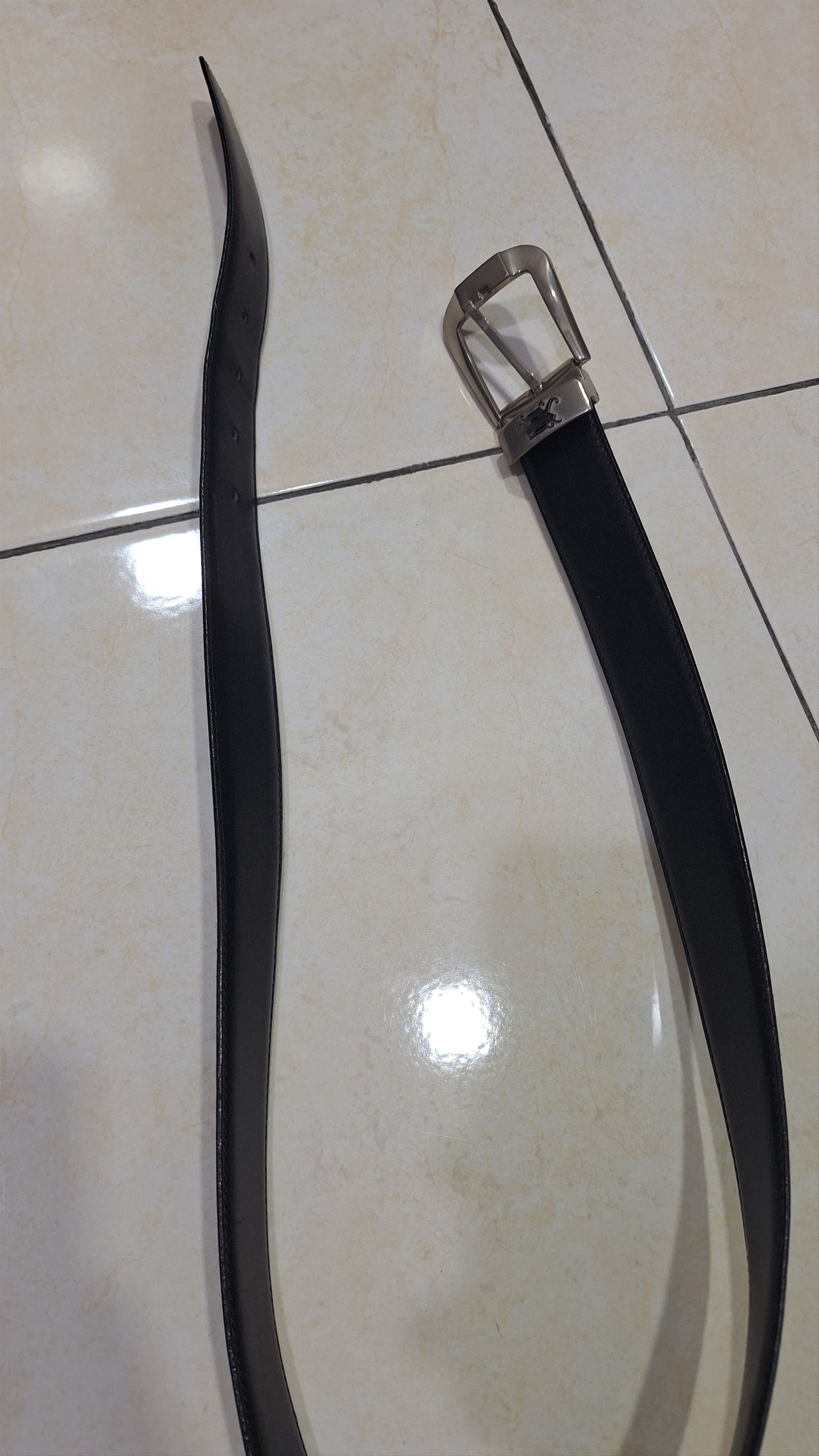 Versace Versace Black Leather Silver Buckle Size 36 - 6 Thumbnail