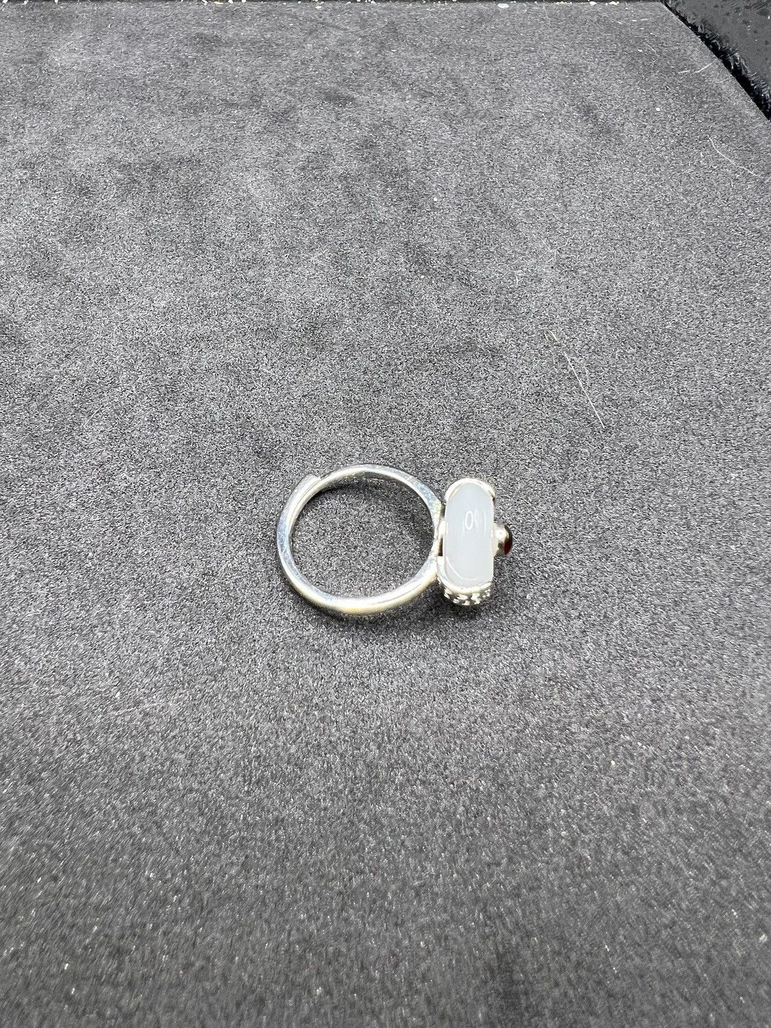Jewelry White Jade Silver Ring - Size 4.5 Size ONE SIZE - 3 Thumbnail
