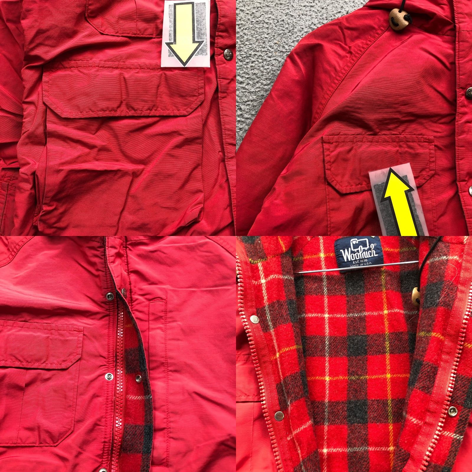 Vintage VINTAGE Woolrich Parka Jacket Hooded Woolrich Flannel Plaid Lined Red Womens Small Size S / US 4 / IT 40 - 8 Thumbnail