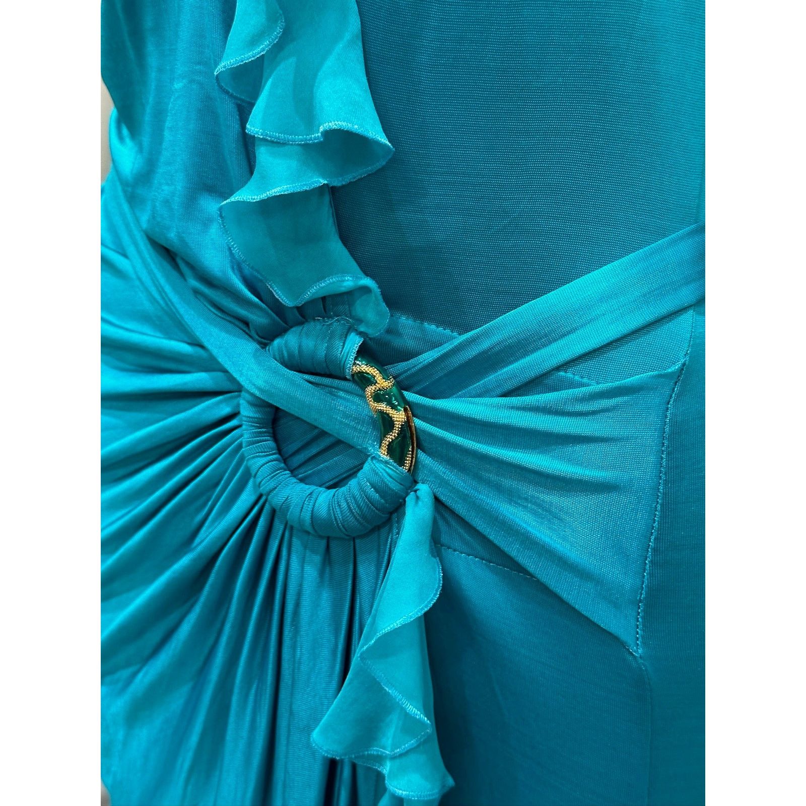 Roberto Cavalli S/S2006 Roberto Cavalli ruffled wrap midi dress Size M / US 6-8 / IT 42-44 - 6 Thumbnail