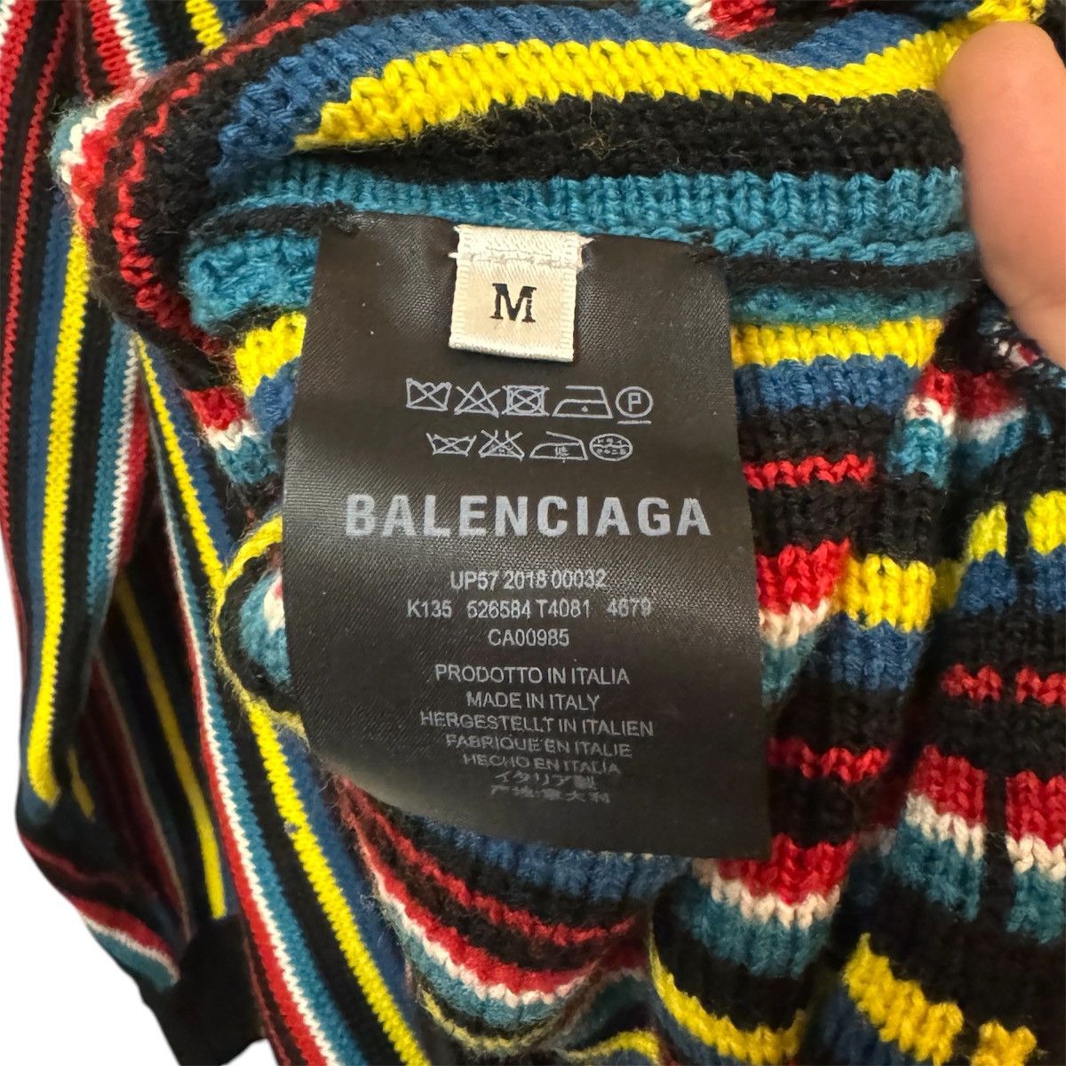 Balenciaga Balenciaga Striped Multicolor Wool Cashmere Sweater Size US M / EU 48-50 / 2 - 5 Thumbnail