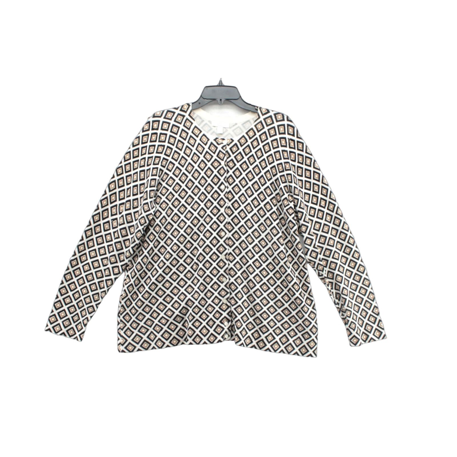 Charter Club Charter Club Cardigan Women's 2X Geometric Long Sleeve Button Up Rayon/Nylon Size XXL / US 16-18 / IT 52-54 - 1 Thumbnail