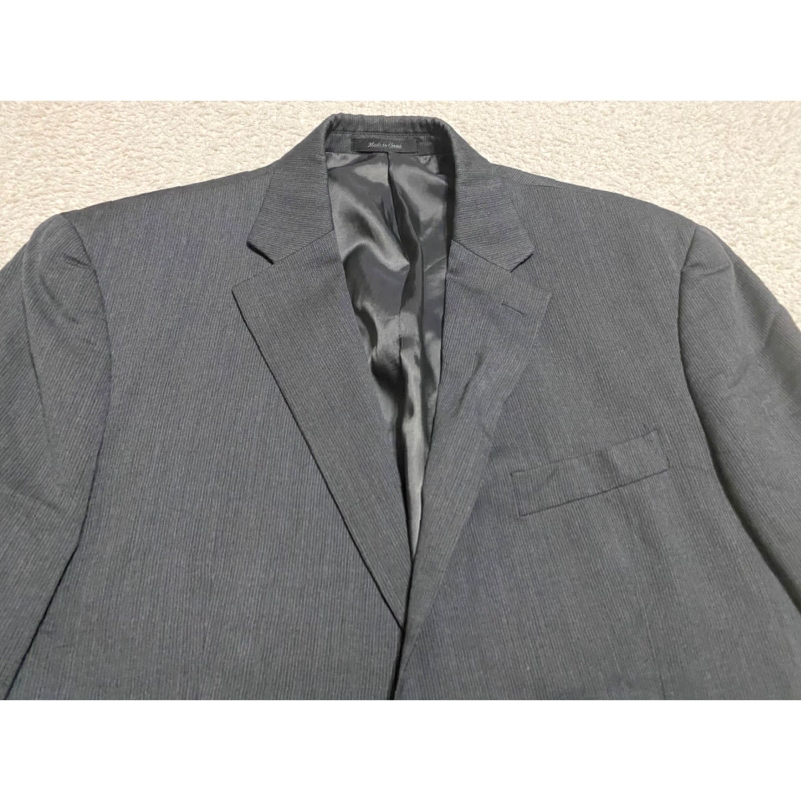 Ralph Lauren Lauren Ralph Lauren Mens Blazer 42L Gray Wool Striped Long Sleeve 2 Button Jacket Coat Size US XL / EU 56 / 4 - 3 Thumbnail
