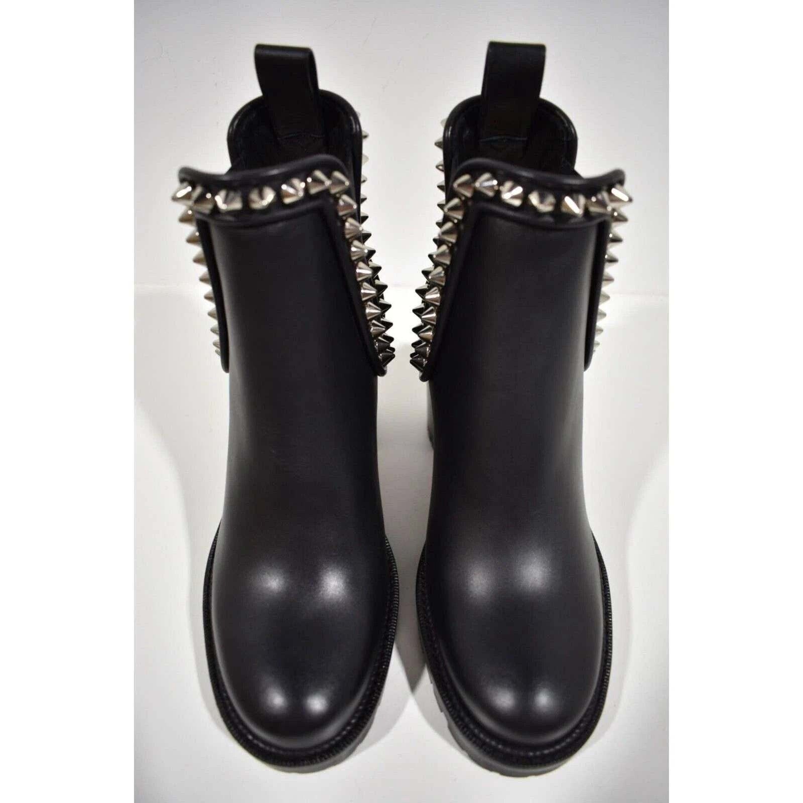 Christian Louboutin Christian Louboutin Capahutta 70 Black Leather Spike Ankle Size US 7 / IT 37 - 7 Thumbnail
