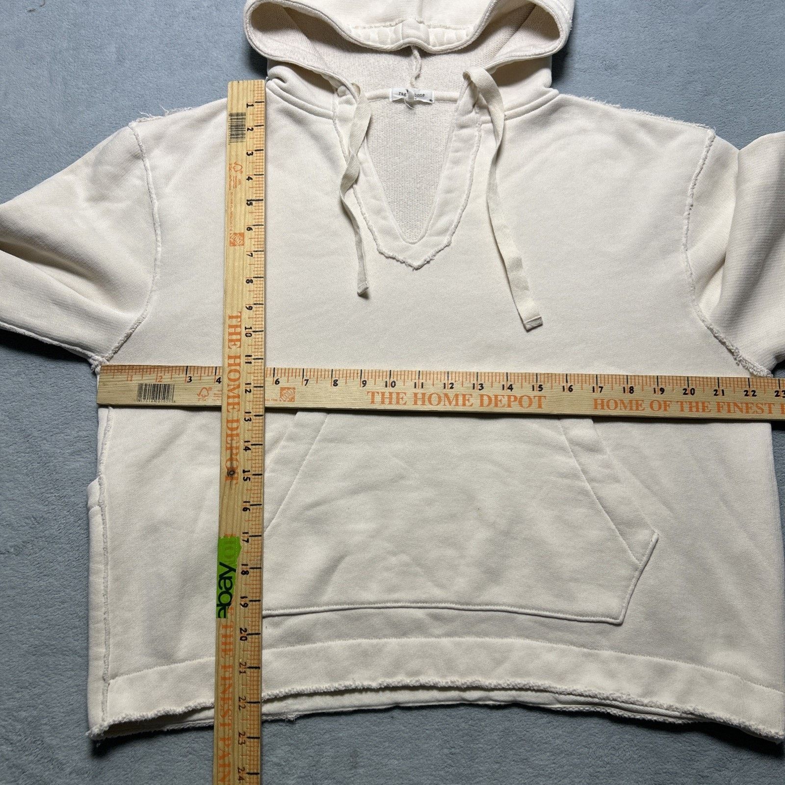 Rag & Bone Rag & Bone Distressed Crop Hoodie Women Oversize Med Sweater Size M / US 6-8 / IT 42-44 - 5 Thumbnail