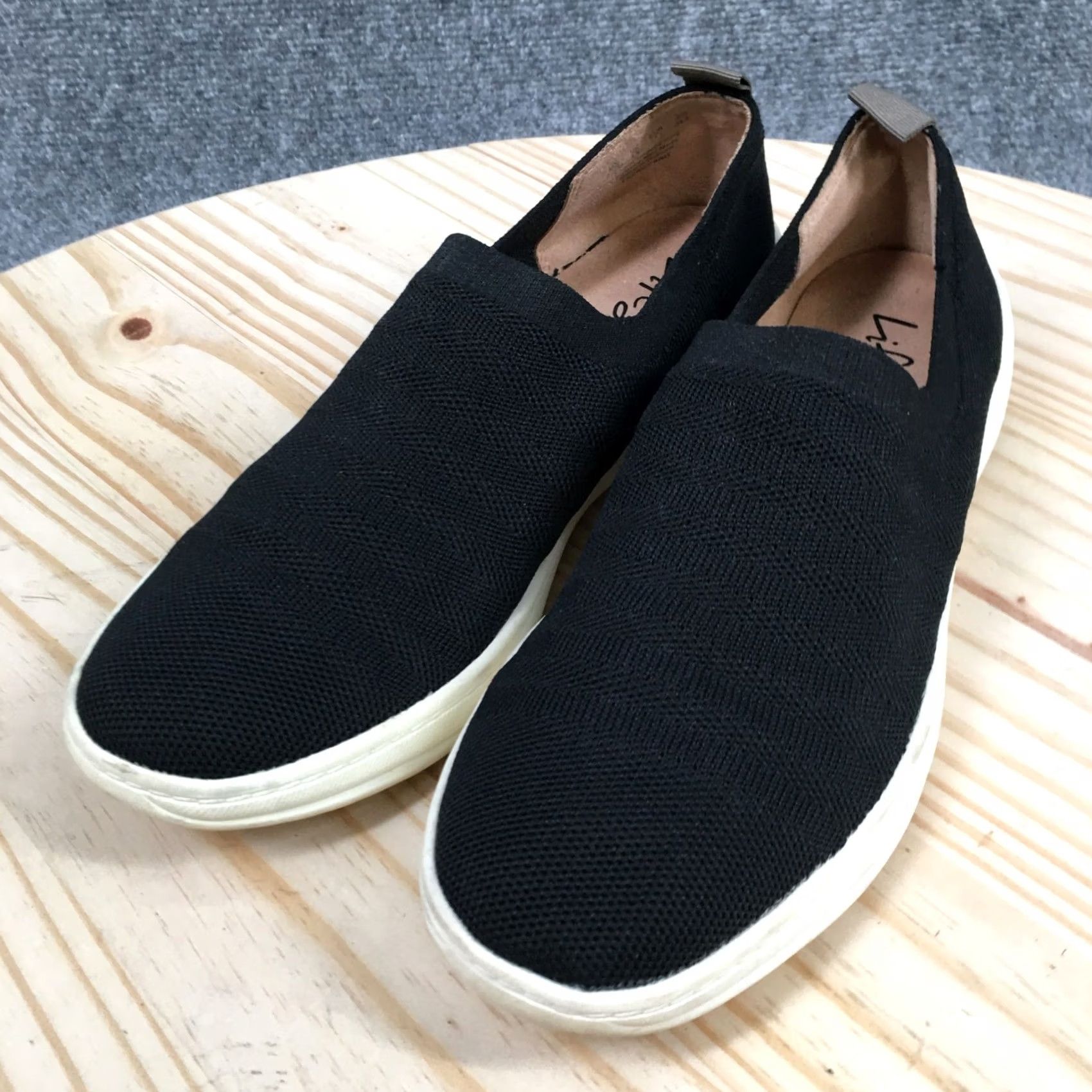 Vintage LifeStride Shoes Womens 7.5 M Energy Knit Slip-On Sneakers Black Fabric Low Top Size M / US 6-8 / IT 42-44 - 5 Thumbnail