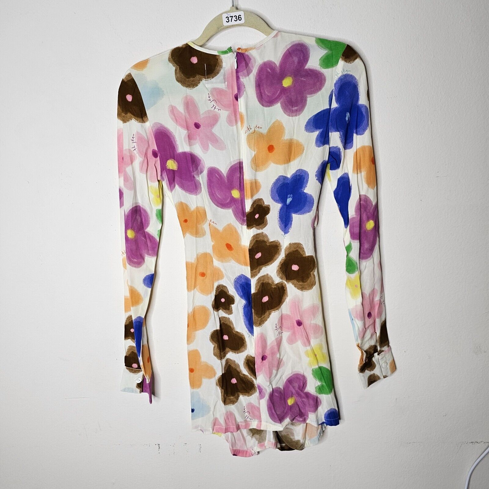 Other NWOT With Jean Hermana Viola Tricolor Open Front Mini Dress Size XS / US 0-2 / IT 36-38 - 2 Thumbnail