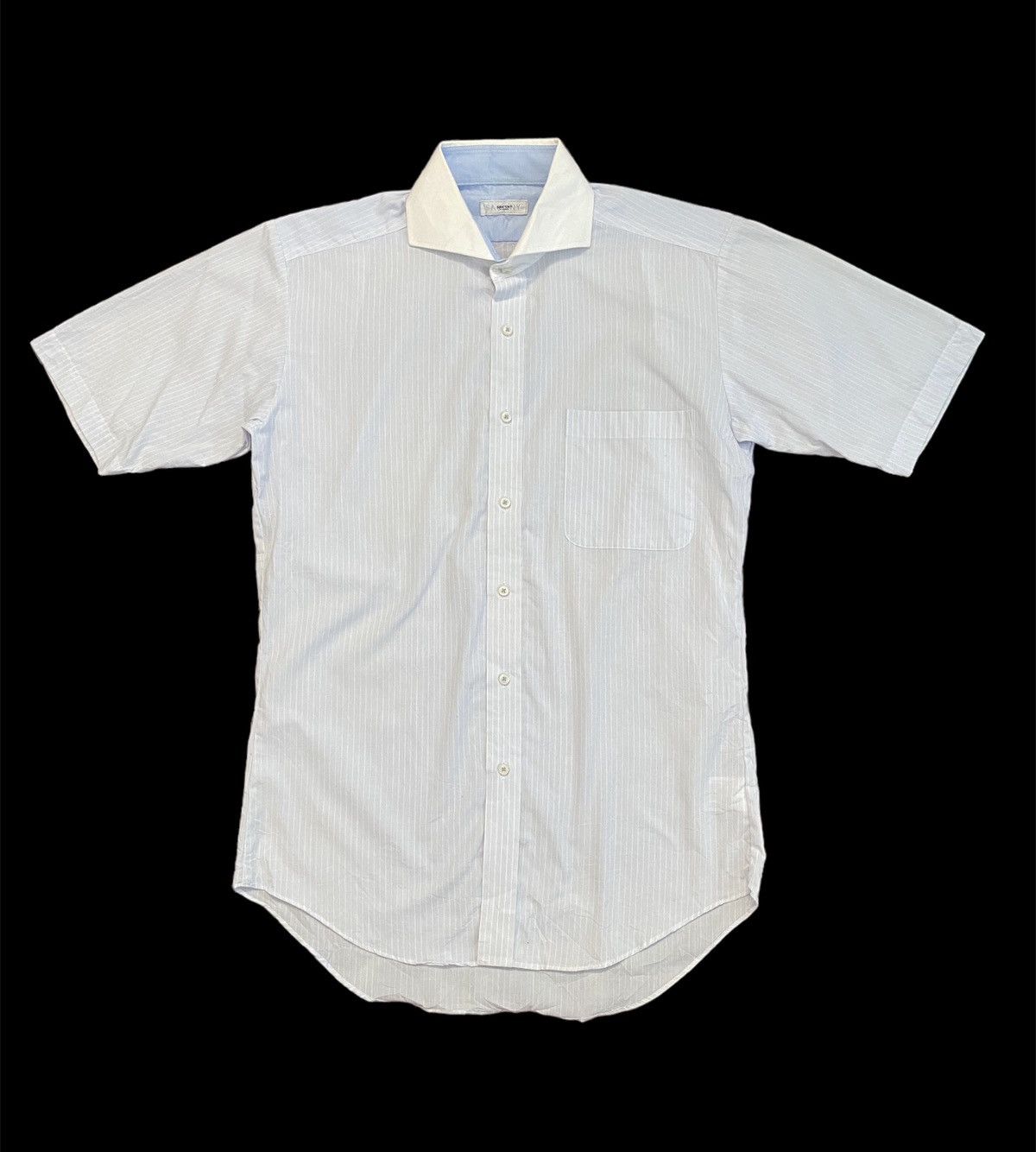 image of Sacsny Y'saccs Yohji Yamamoto Button Up Stripe Shirt in Blue/White, Men's (Size Small)