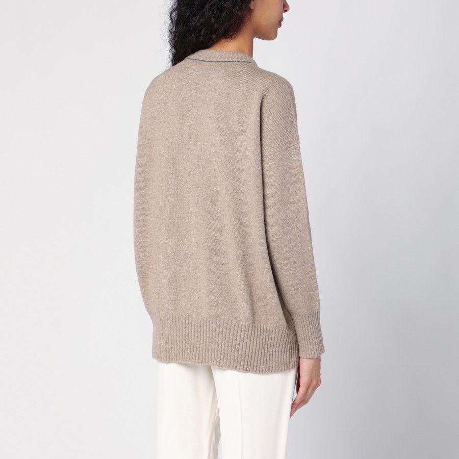 Brunello Cucinelli o1d2blof0824 Cashmere Sweater in Beige Size S / US 4 / IT 40 - 3 Thumbnail