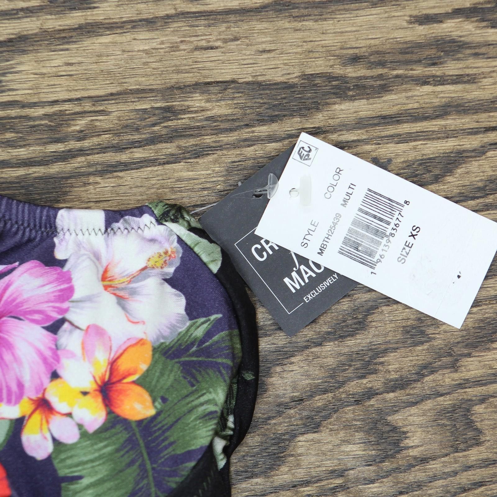 Bar III Nwt Bar Iii Printed Shirred Tankini Swim Top Multi Black Xs Size ONE SIZE - 4 Thumbnail