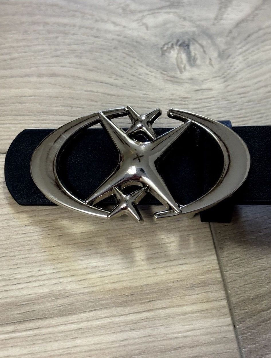 Japanese Brand × Vintage Black Triple Star Belt Size 30 - 1 Thumbnail