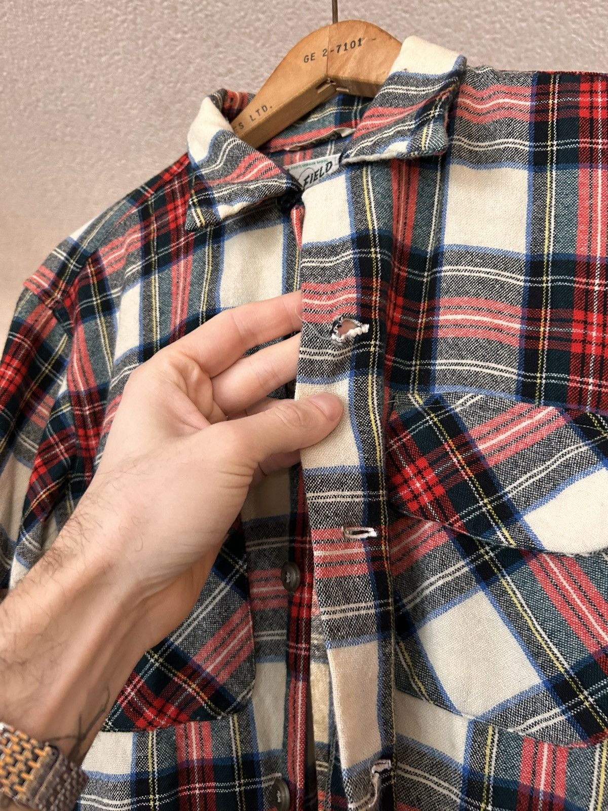 Vintage 1950s Field & Stream Wool Flannel Shirt Size US L / EU 52-54 / 3 - 4 Thumbnail