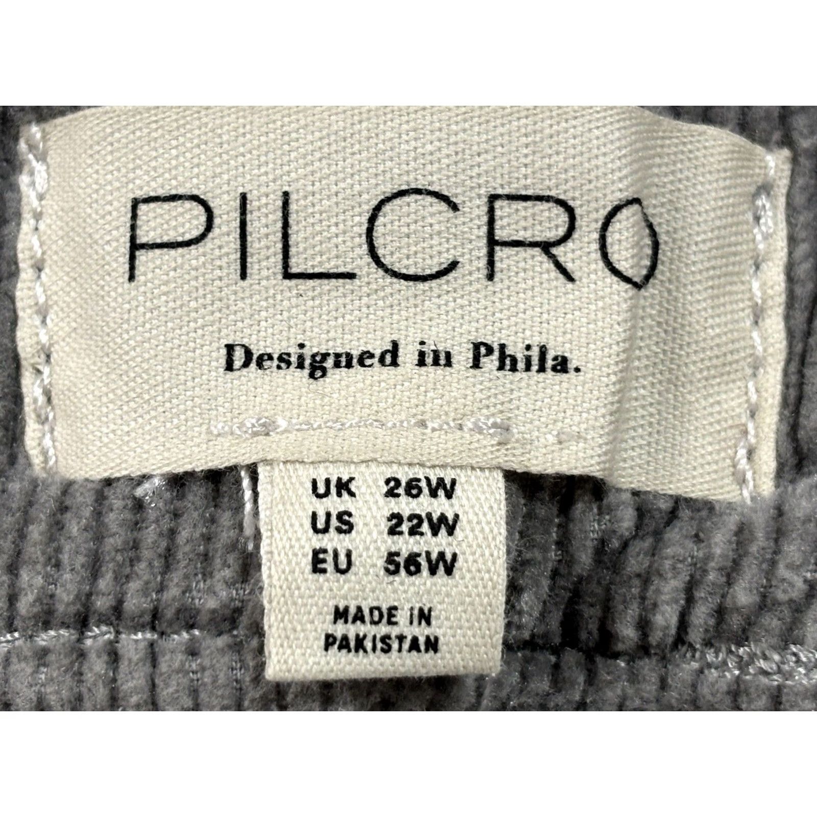 Vintage Pilcro Anthropologie Mini Corduroy Skirt Women’s 22W Plus Grey Skirt Short Zip Cotton Blend Solid Boho Festival Preppy Womens Size 40" / US 18 - 3 Thumbnail