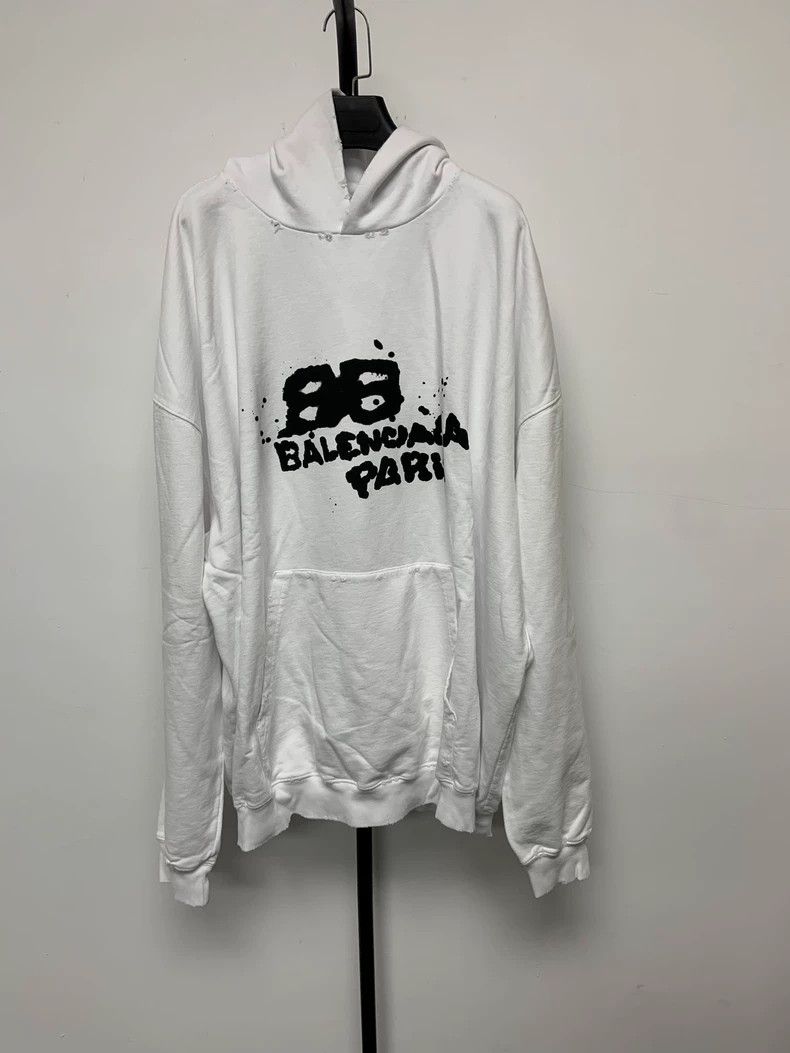 Balenciaga Balenciaga Letter printed hooded leisure sweater Size US S / EU 44-46 / 1 - 1 Thumbnail