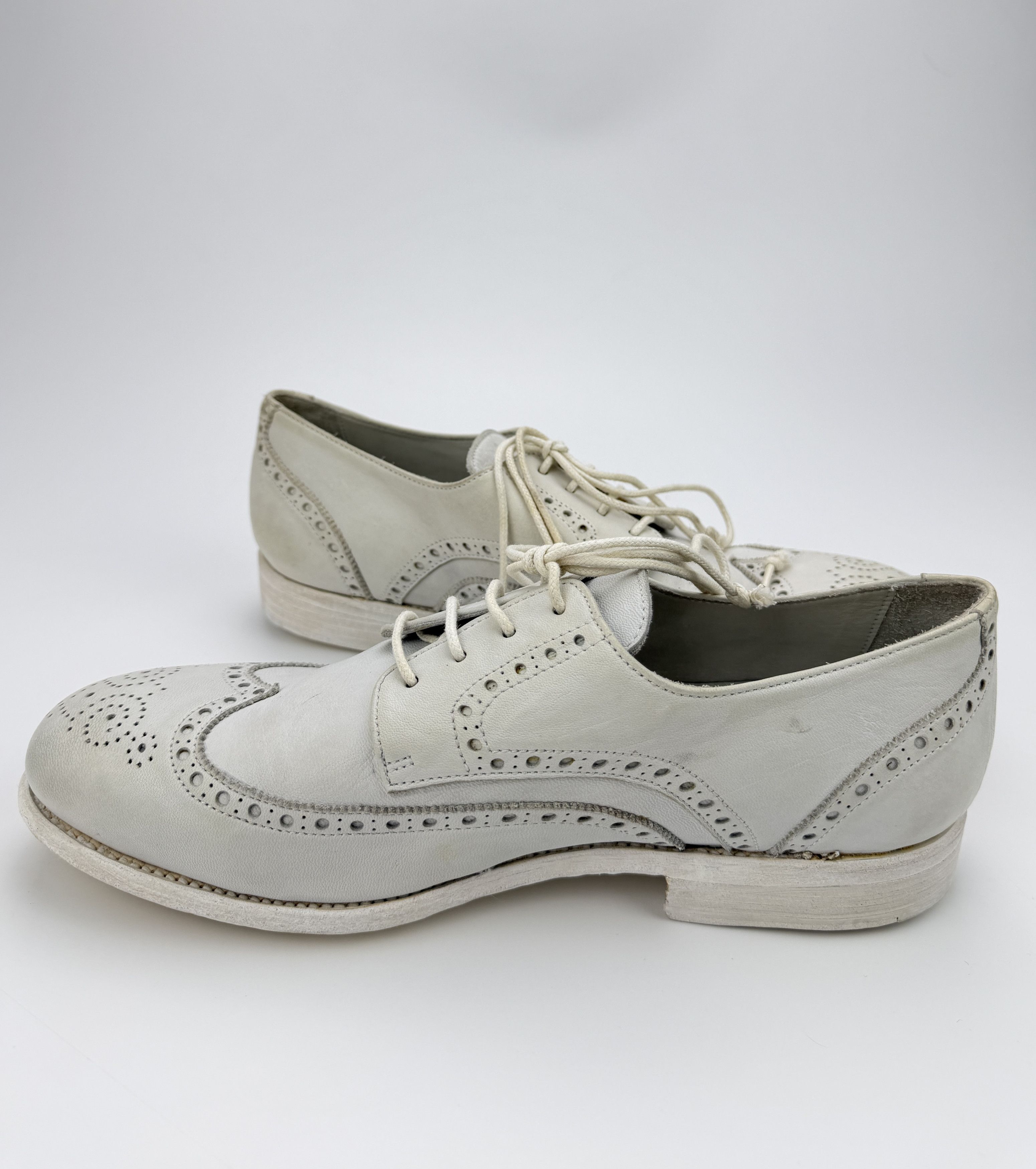 The Last Conspiracy The Last Conspiracy White Leather Painted Boots Oxford Shoes Size US 11 / EU 44 - 10 Thumbnail